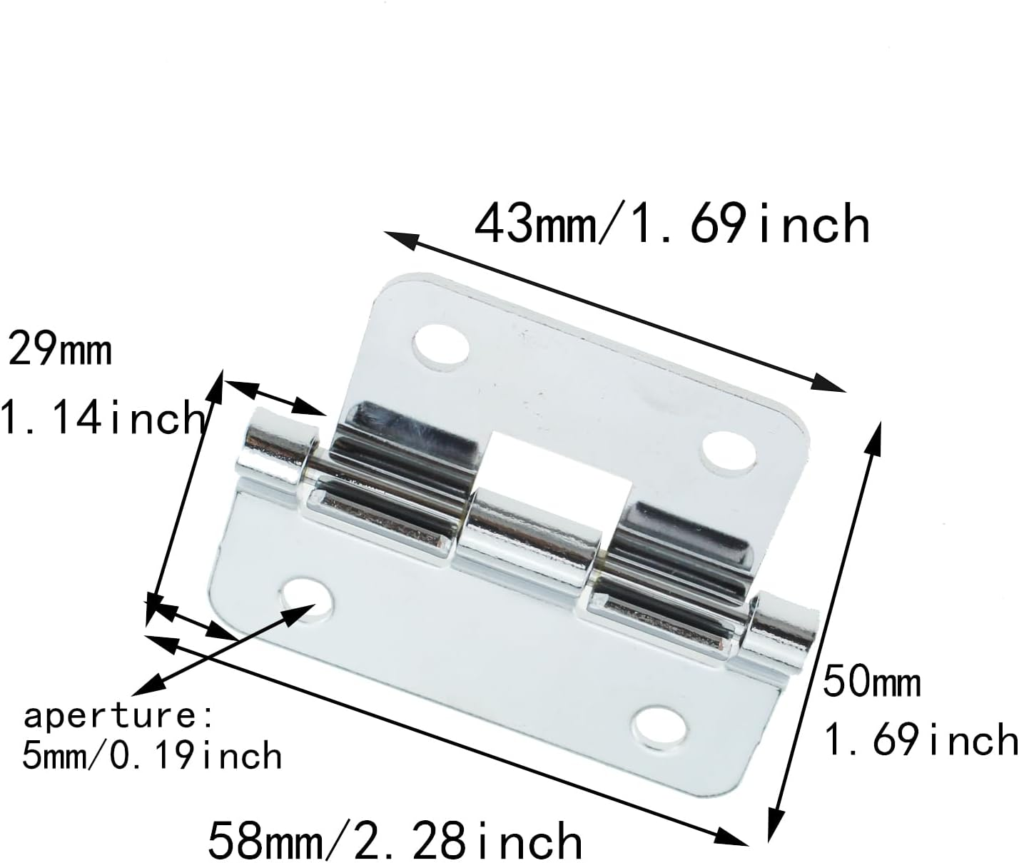SQXBK 4PCS Silver Take-Apart Hinges, Lift off Hinge for Flight Case, Door Removable Hardware, Detachable 56Mm image number 5