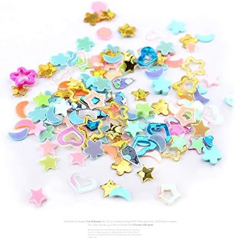 Mixed Heart Flowers Moon Shape Glitter Nail Art Sequins 3D DIY Manicure Nail Accessories Tools Zhengpingpai image number 3