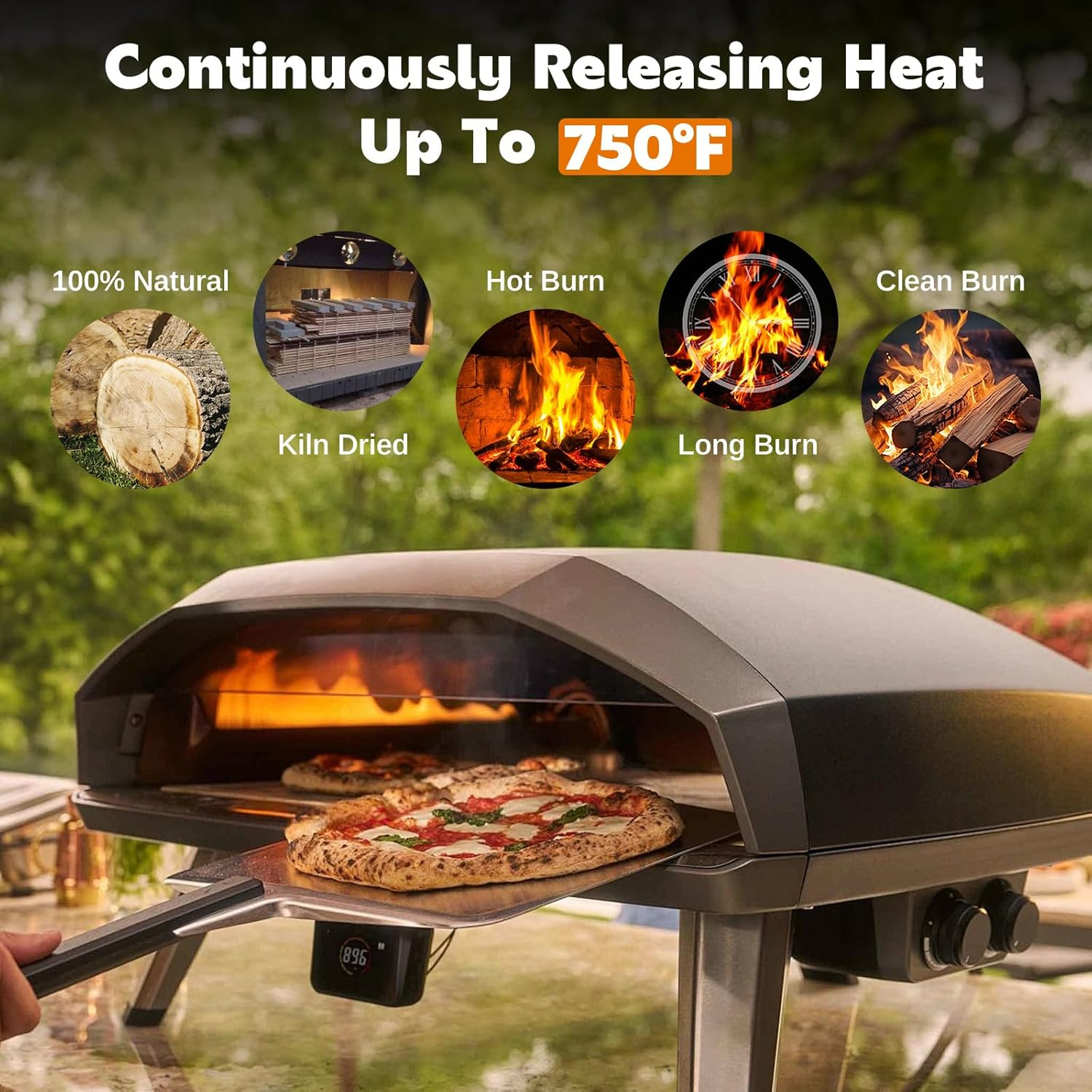 W&E Choice Pizza Oven Wood 12LB Kiln Dried Pizza Oven Cooking Logs 6-Inch Oak for Oven, Solo Stove, Camping Stove, Grill Wood Stick from USA image number 2