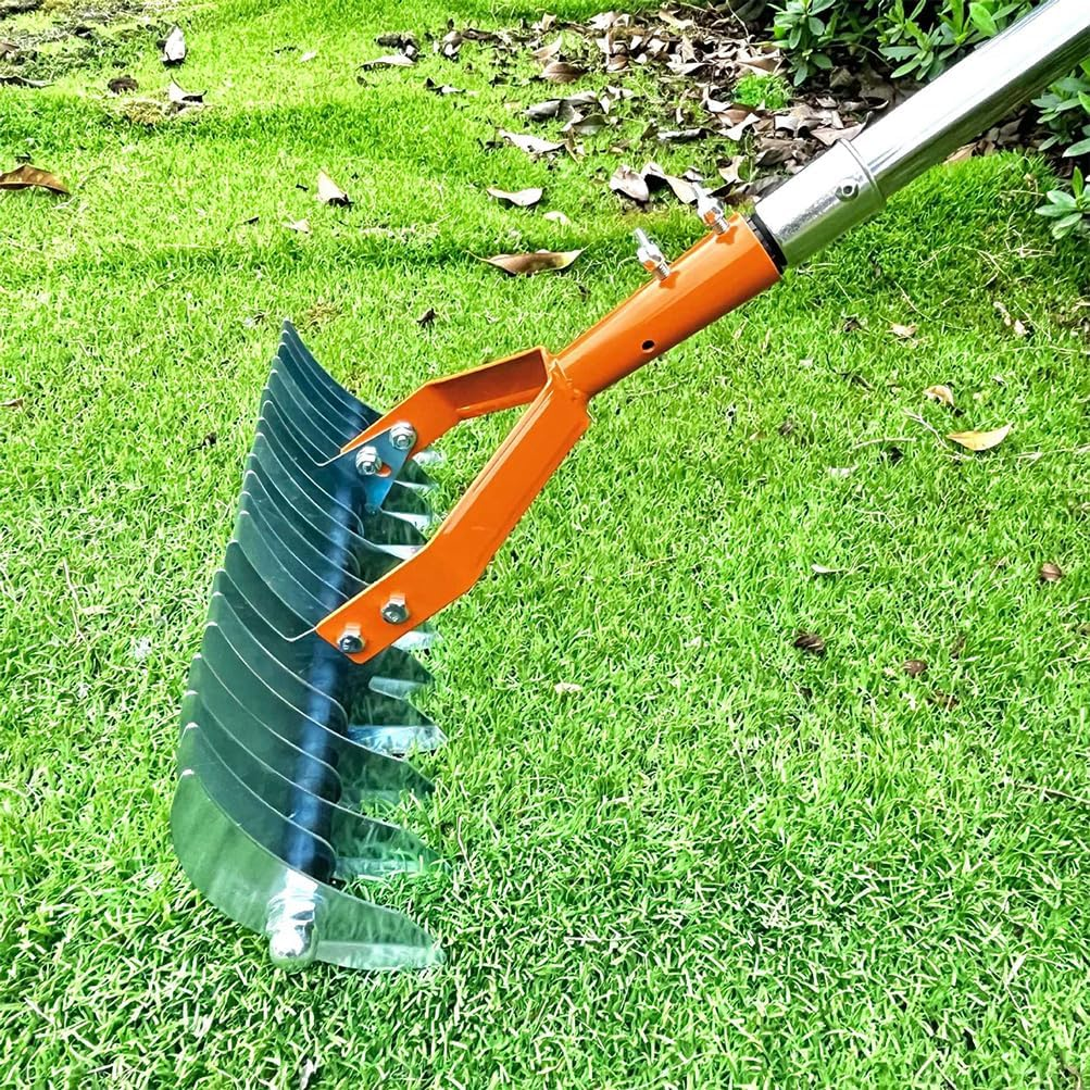 HPAMR Thatch Rake, Dethatcher Rakes, Dead Grass Remover, Versatile Grass Grooming Removers, Robust Dethatcher, Scarifier Rakes, Efficient Steel Metal Thatching Rake image number 1