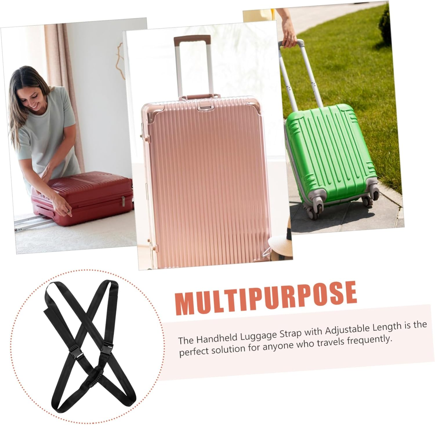 WESIEVYA Adjustable Suitcase Straps Luggage Bands Luggage Strap Buckle for Suitcases