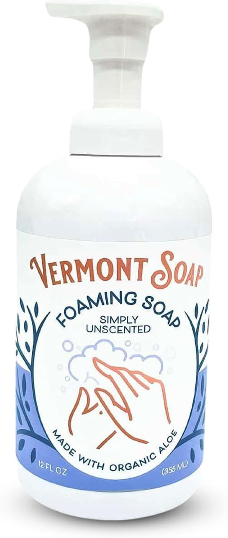Vermont Soap USDA Certified Organic Simply Unscented Foaming Hand Soap 12 Oz image number 1