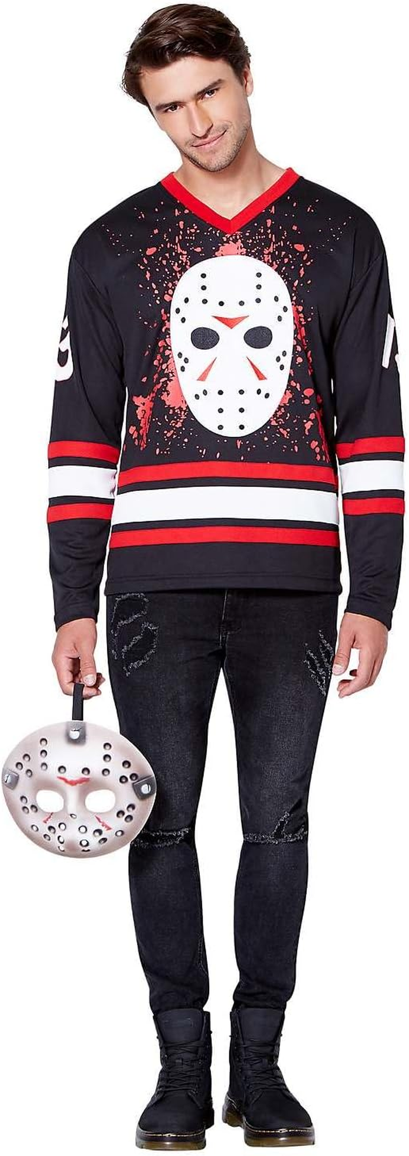 Spirit Halloween Friday the 13Th Jason Voorhees Hockey Jersey | Officially Licensed |Horror Movies | Adult Halloween Costumes image number 3
