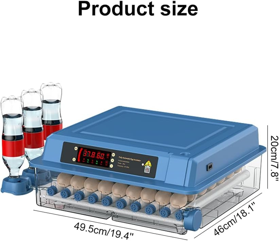 CHAOFLIGHT Eggs Incubator,64 Poultry Egg Hatchery Brooder Automatic Egg Turner with Temperature Control & Digital Touch Screen for Hatching Parrot,Birds,Chickens,Ducks,Quails (64 Eggs) - 128 Eggs image number 3