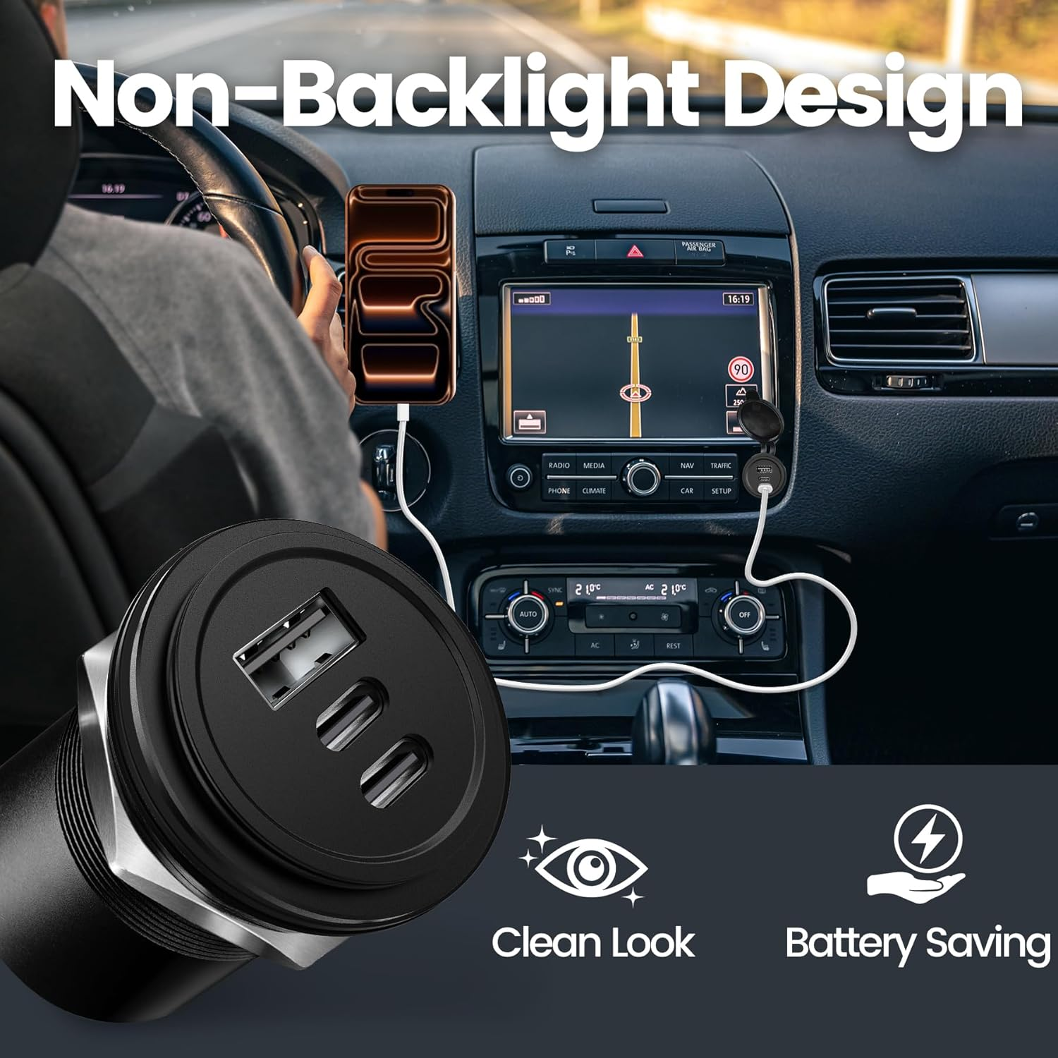 12V USB C Socket Campervan USB Outlet All Aluminum, 68W Dual Port Type C PD 3.0 & QC3.0 Fast Charger Waterproof for Camper Van Trailer Caravan Boat Truck Motorcycle (2 Pack) image number 4