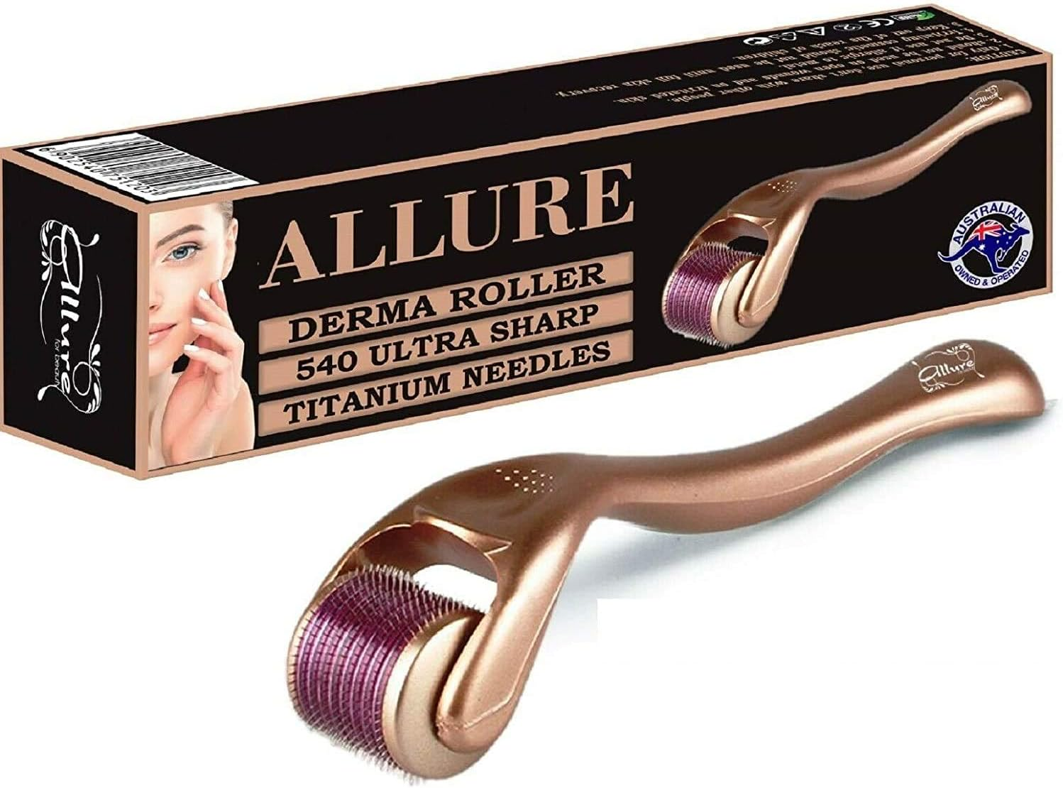 Derma Roller Set Kit Real 1.0Mm 540 Titanium Microneedles Skin Care Body Face Stretch Marks Acne Scars anti Aging Wrinkles Tool