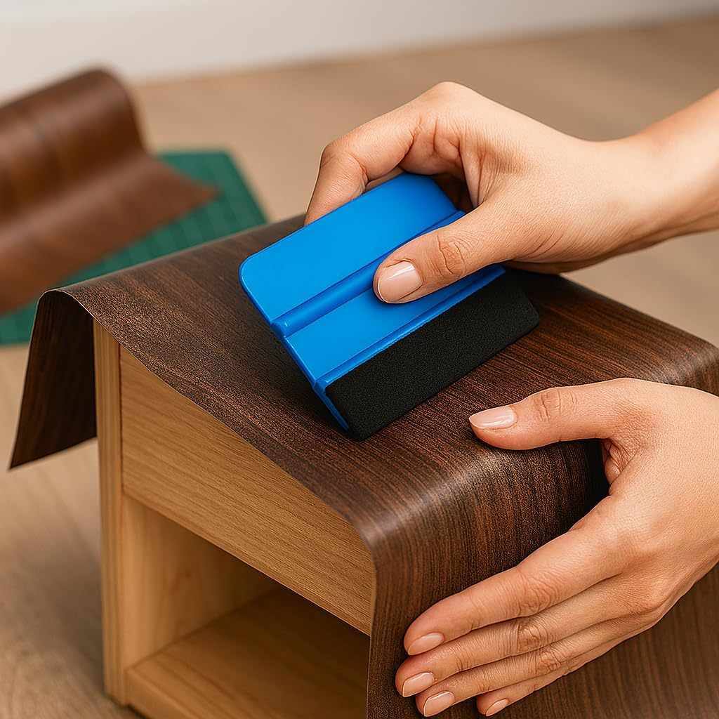 Vinyl Wrap Squeegee with Felt Edge, Applicator Tool for Car Wraps, Window Tints, Decals, Cricut & Furniture Vinly Film