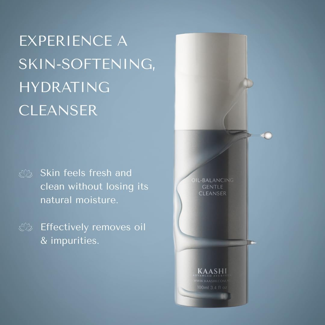KAASHI Oil-Balancing Gentle Cleanser, Lightweight + Hydrating, Skin Barrier Repair, Soothing, Non-Foaming with Coconut, Fig, Rice Bran Oil for Dry, Oily & Combination Skin image number 2