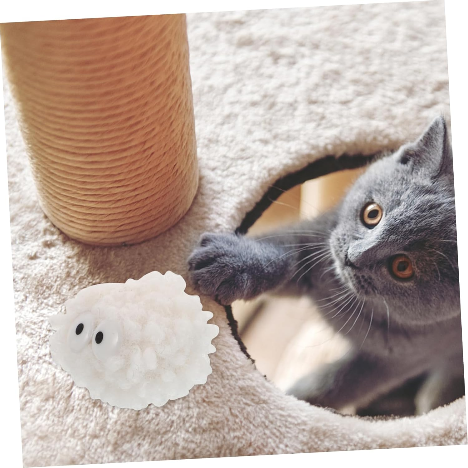 Ibasenice Fluffy Cat Pompom Balls for Entertainment Sound-Enhanced Toys for Cat Oral Care Gentle Paws image number 5