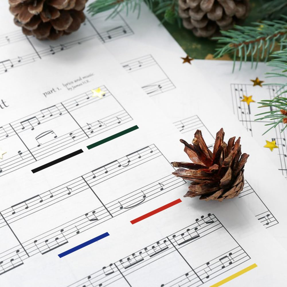 5 Rolls Colored Masking Tape,Self-Adhesive Grid Marking Tapes for Art Board Outdoor, Whiteboard (3Mm X 66M/Roll) image number 6