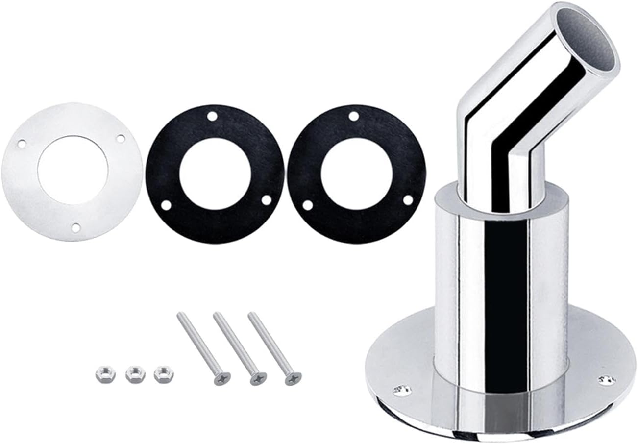 Magideal Thru Hull Exhaust Skin with Screws and Nuts Tube Pipe Socket Hardware Premium Stainless Steel for Marine Diesel Heater, Bend image number 4