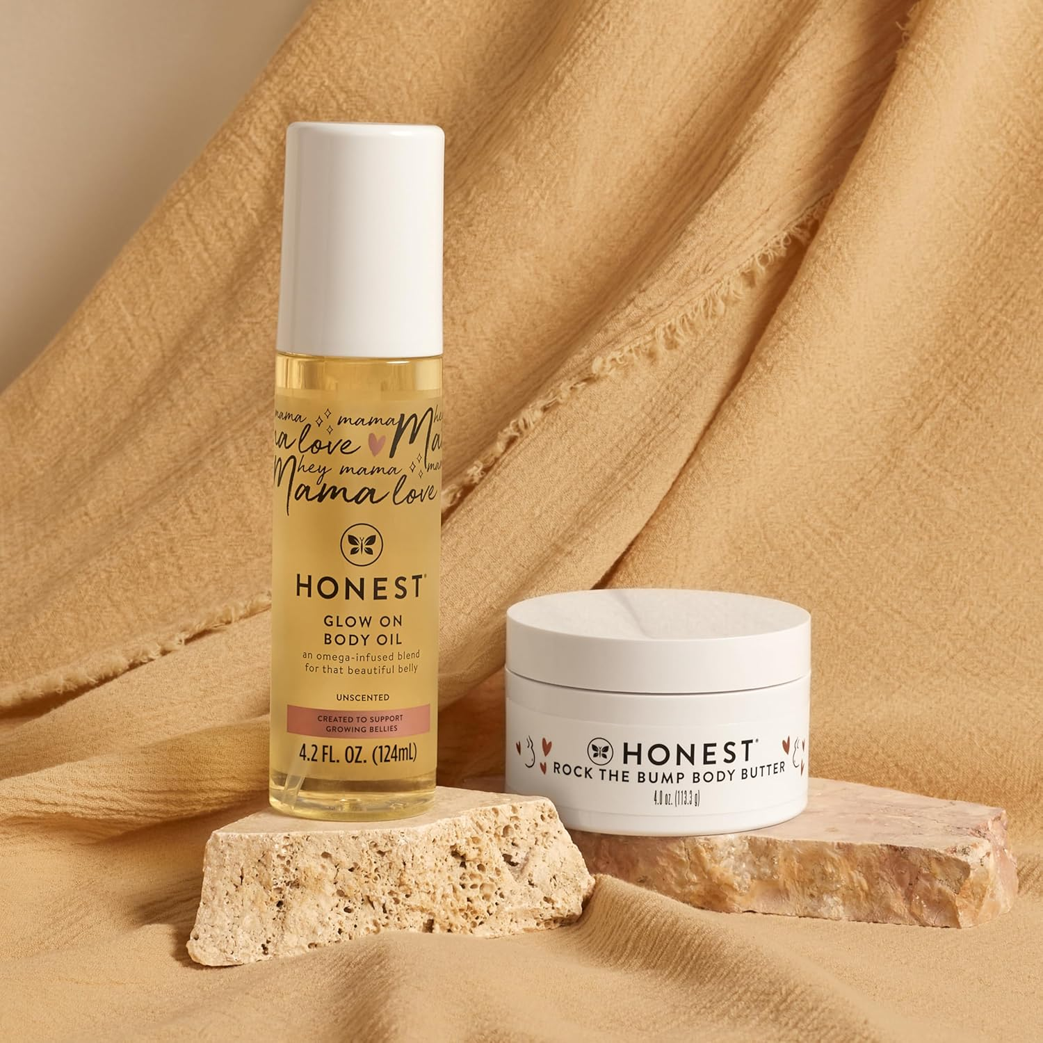 Honest the Company Mama Body Butter + Body Oil Bump Love Bundle, 8.2 Oz. image number 1