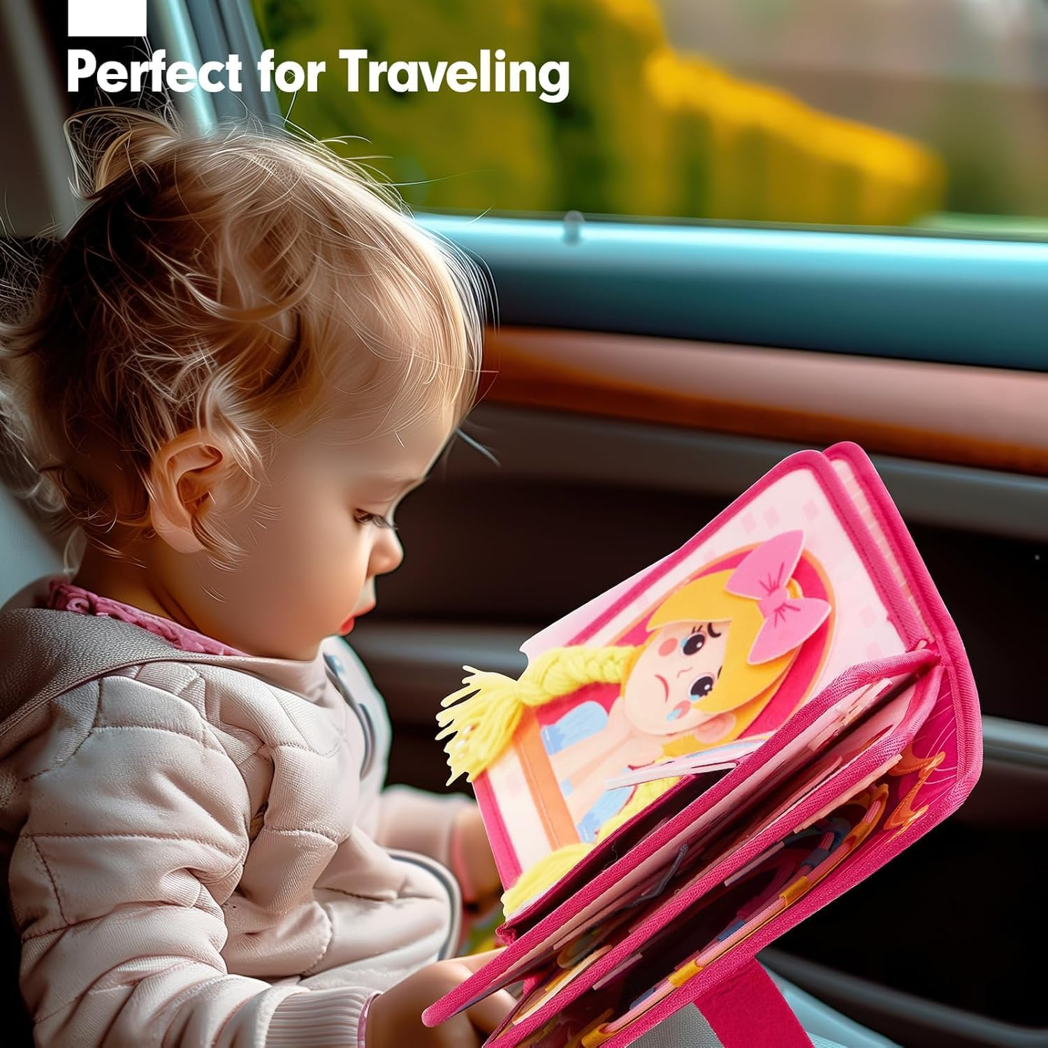 Kukelen 3-12 Year Old Girl Gifts - Princess Toys Makeover Busy Board - Quiet Busy Book -Quiet Book Pretend Play for Toddlers 3-5 - Montessori Toys for 4 Year Old Girl Birthday Gifts