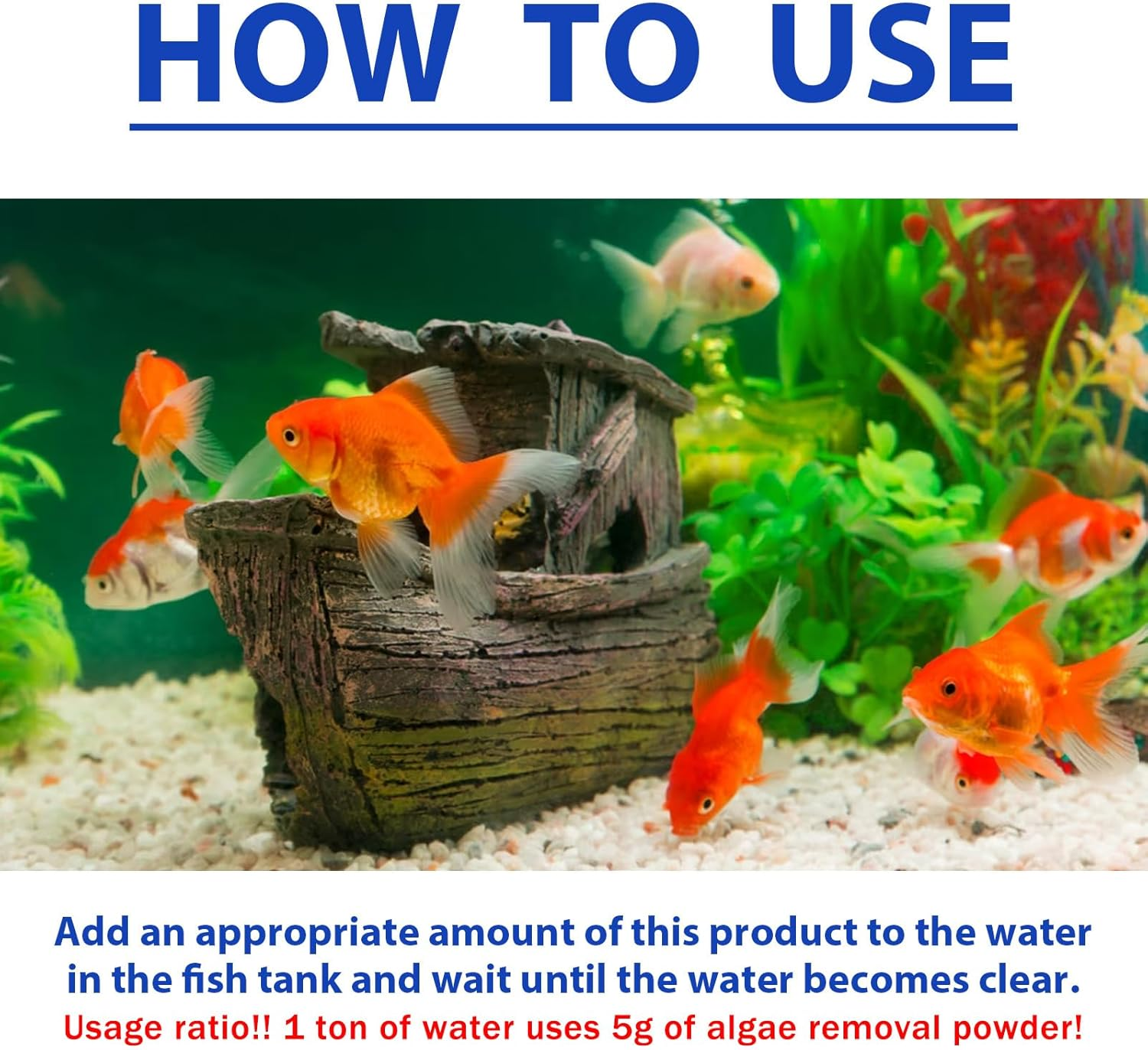 Fish Tank Algae Removal Powder, Water Purifier, 5G per 1000L, Clear Water Treatment,100G image number 1