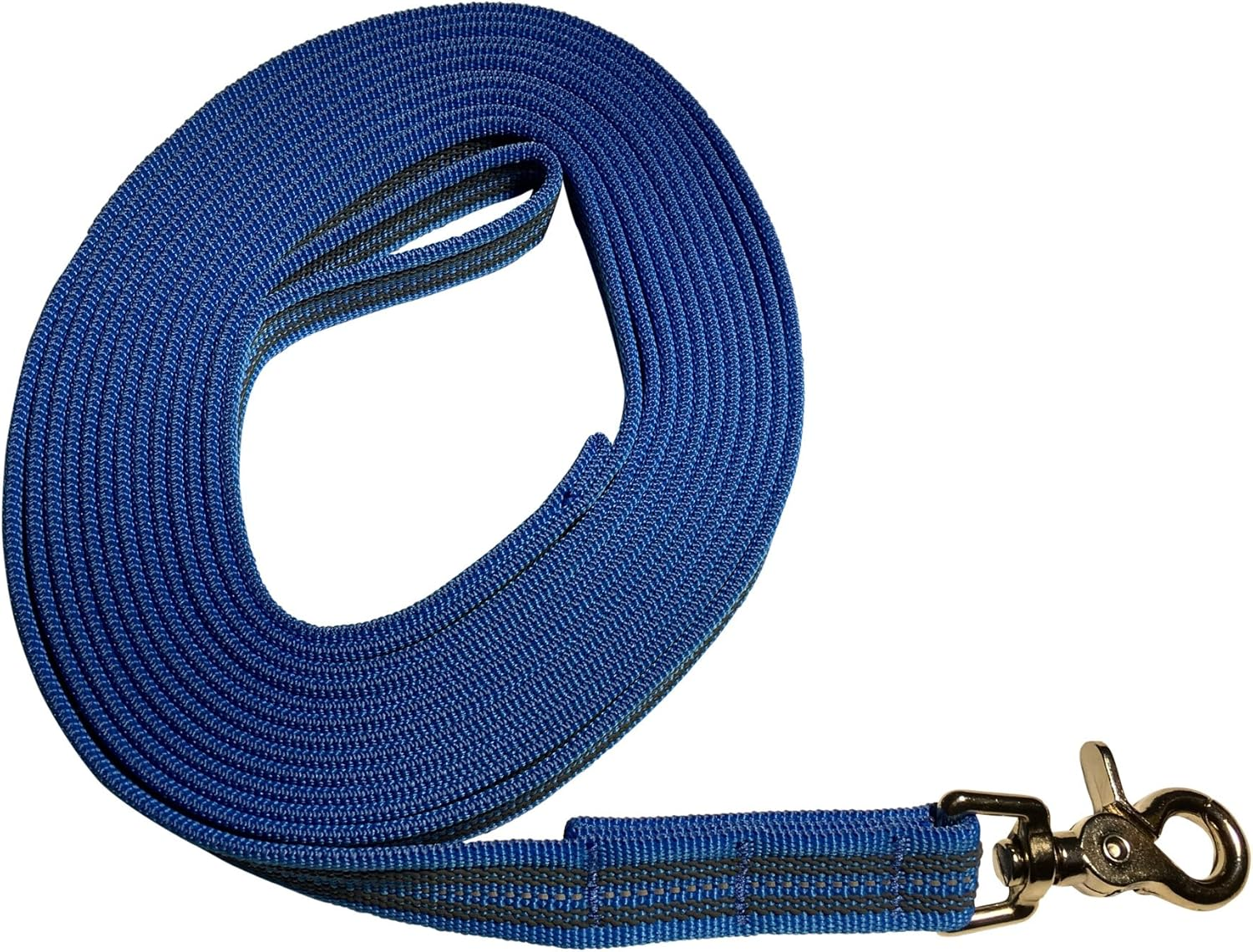 DOGS and MORE - Rubberised Recall Lead/Search Lead/Field Lead with Reflective Strips => 5 Metres (With Hand Strap) - Orange, Blue or Purple