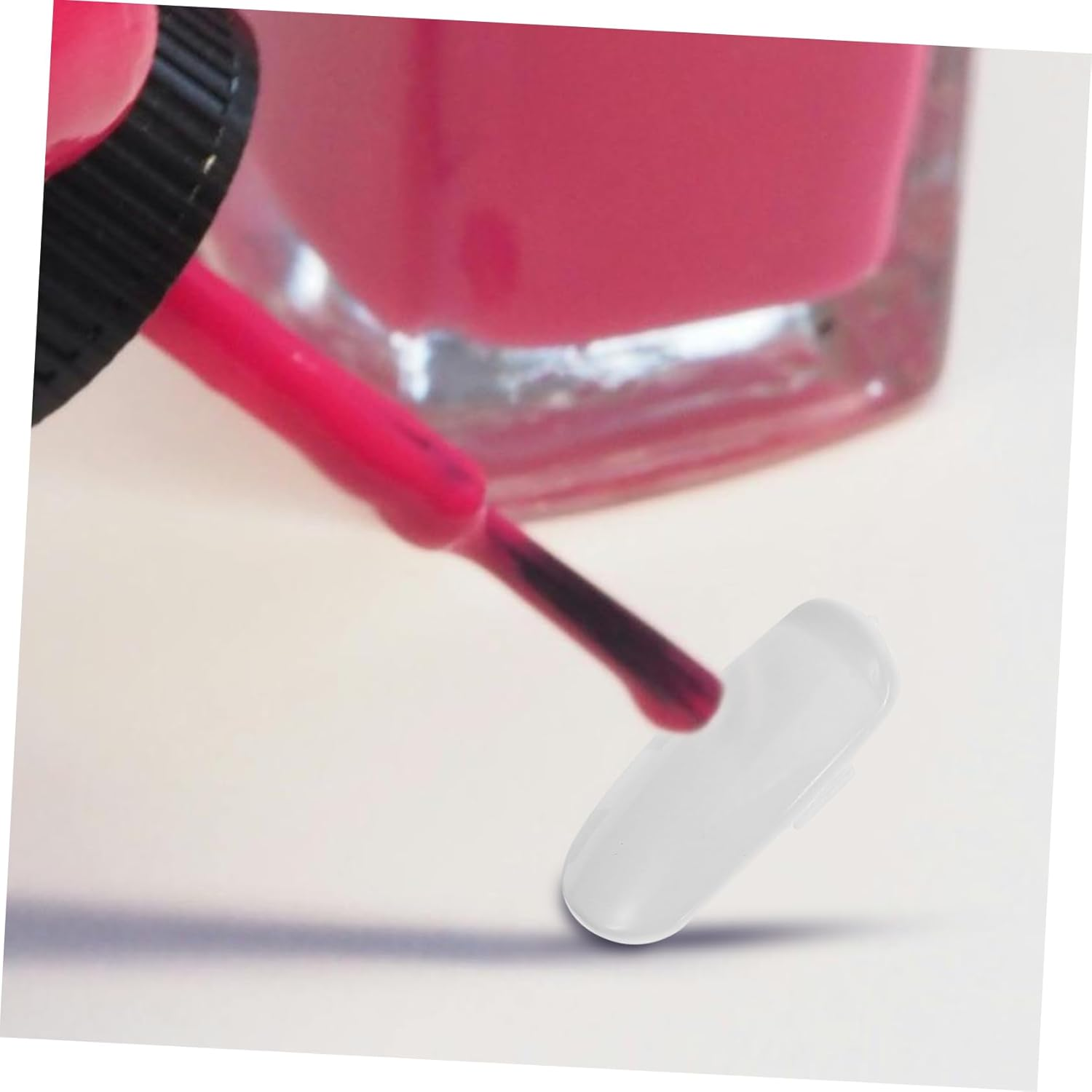 CALLARON 100 Pcs White Nail Practice Tips for Gel Polish Flexible Jointed Artificial Nail Sticks Display and Training image number 4