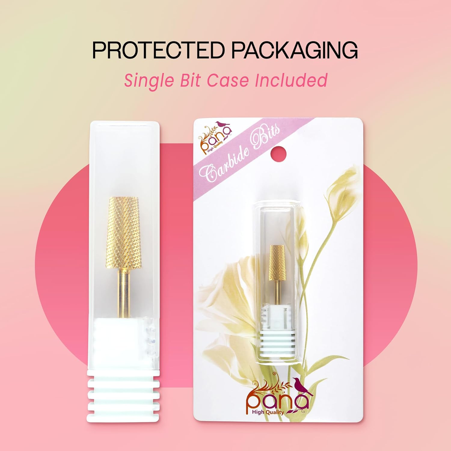 Extra Fine (Gold) : Premium Pana 3/32" Tapered Barrel Carbide Nail Bit -For Electric Dremel Drill Machine, Nail Art Design, Manicure, Pedicure, Nail File, Cuticle Clean Etc. (Extra Fine Grit