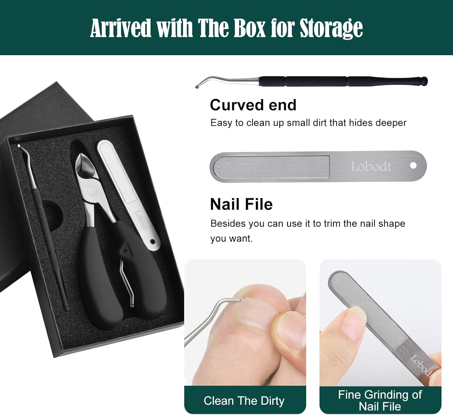 Lobodt Nail Forceps,Nail Clipper for Ingrown or Thick Nail,Heavy Duty Toenail Clippers, Upgraded Toe Nail Clippers for Men, Professional Toenail Clippers for Thick Nails for Seniors