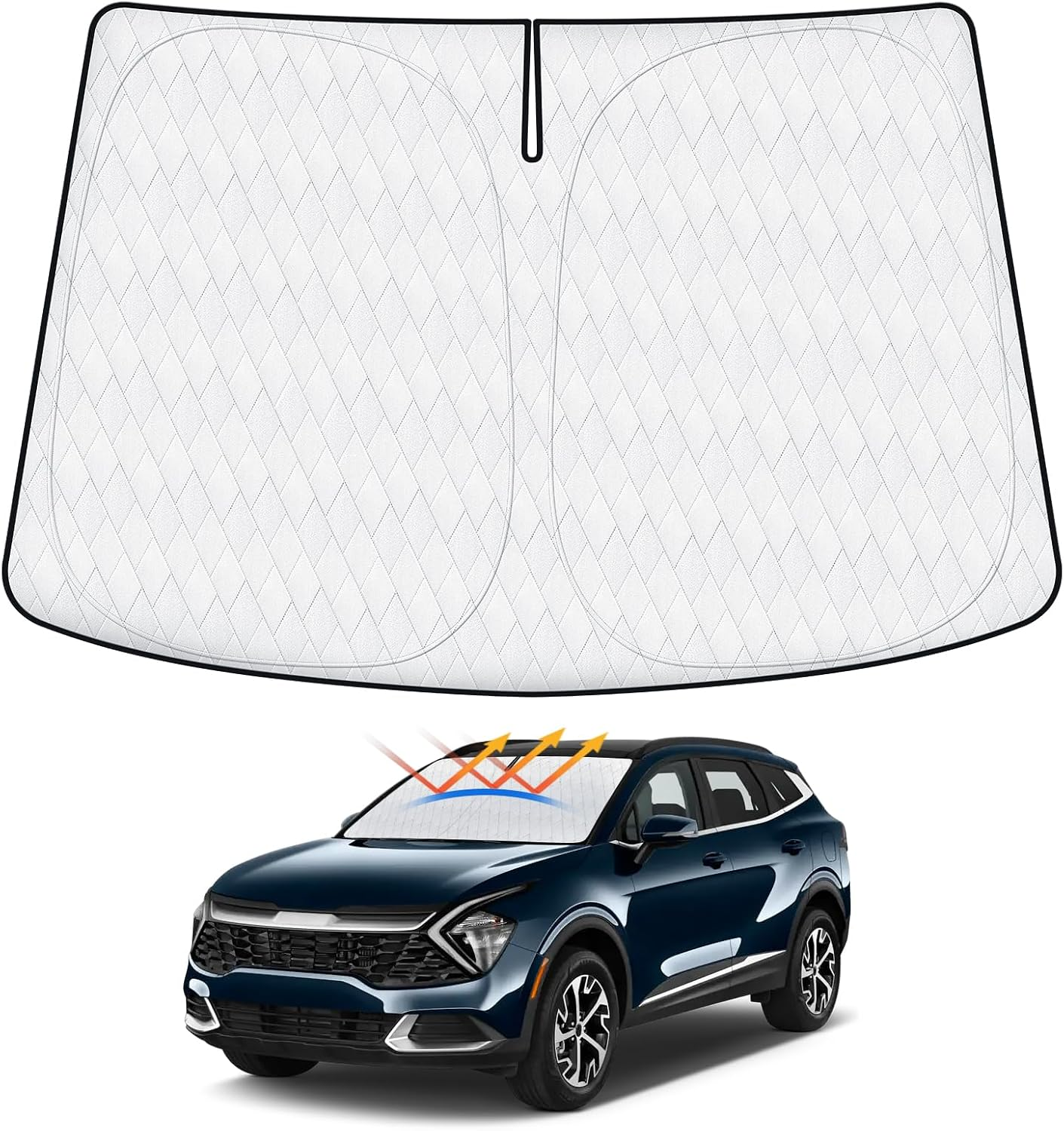 Windshield Sun Shade Fit for Kia Sportage 2023-2025 2026, Sunshade for Sportage Accessories, Foldable Front Window Shade 5-Layer