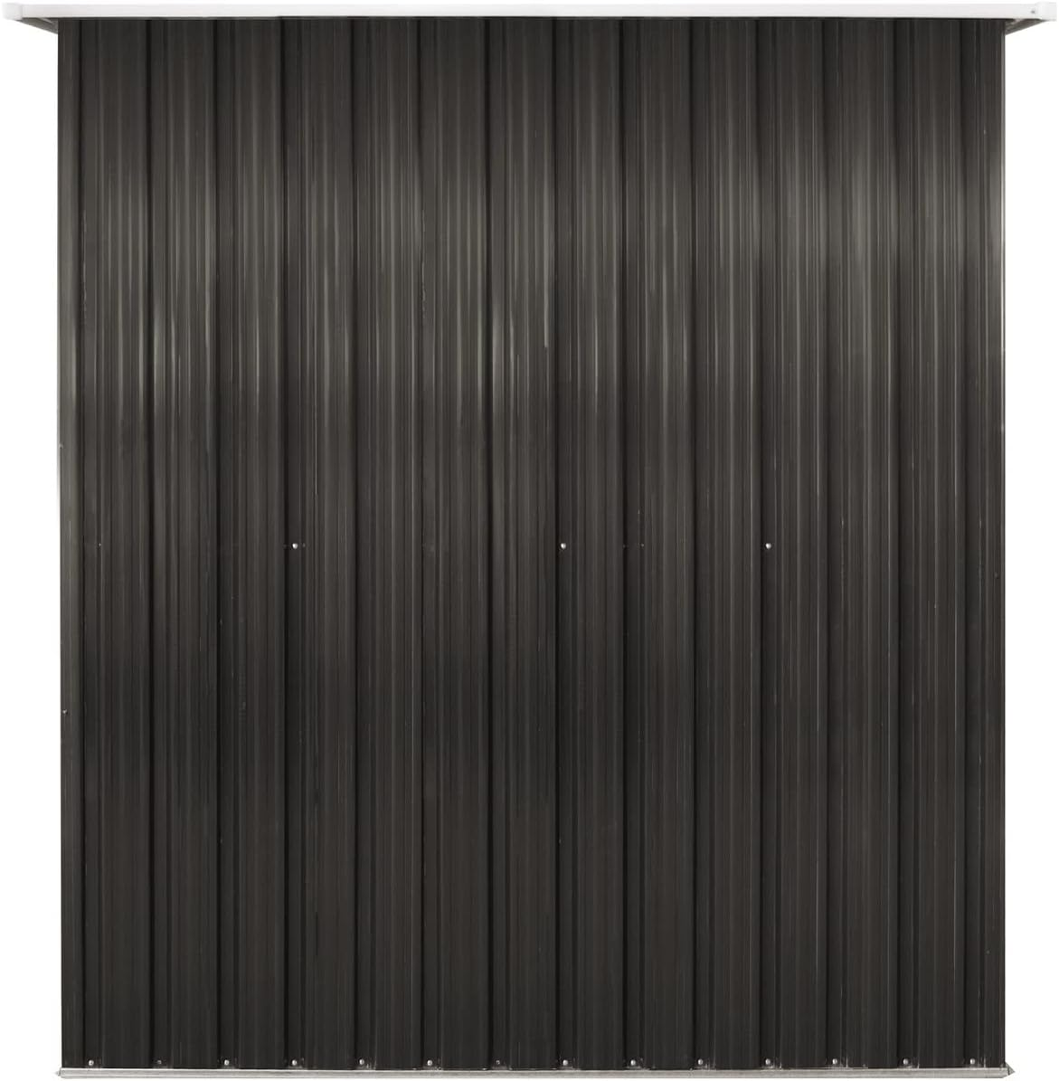 LI LIVSIP Garden Shed - Galvanised Steel Outdoor Storage Shed with Single Slope Roof Sliding Door, Gardening Tools Bikes Storage for Patio Backyard, 162X86X181Cm image number 2