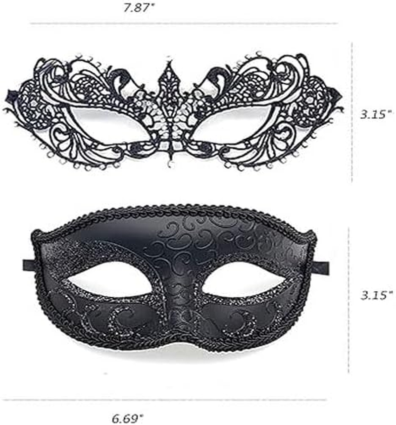 Limcryspp Couple Masquerade Ball Masks, Role-Playing Party Masks - the Perfect Matching Mask Set for Romantic Events image number 6