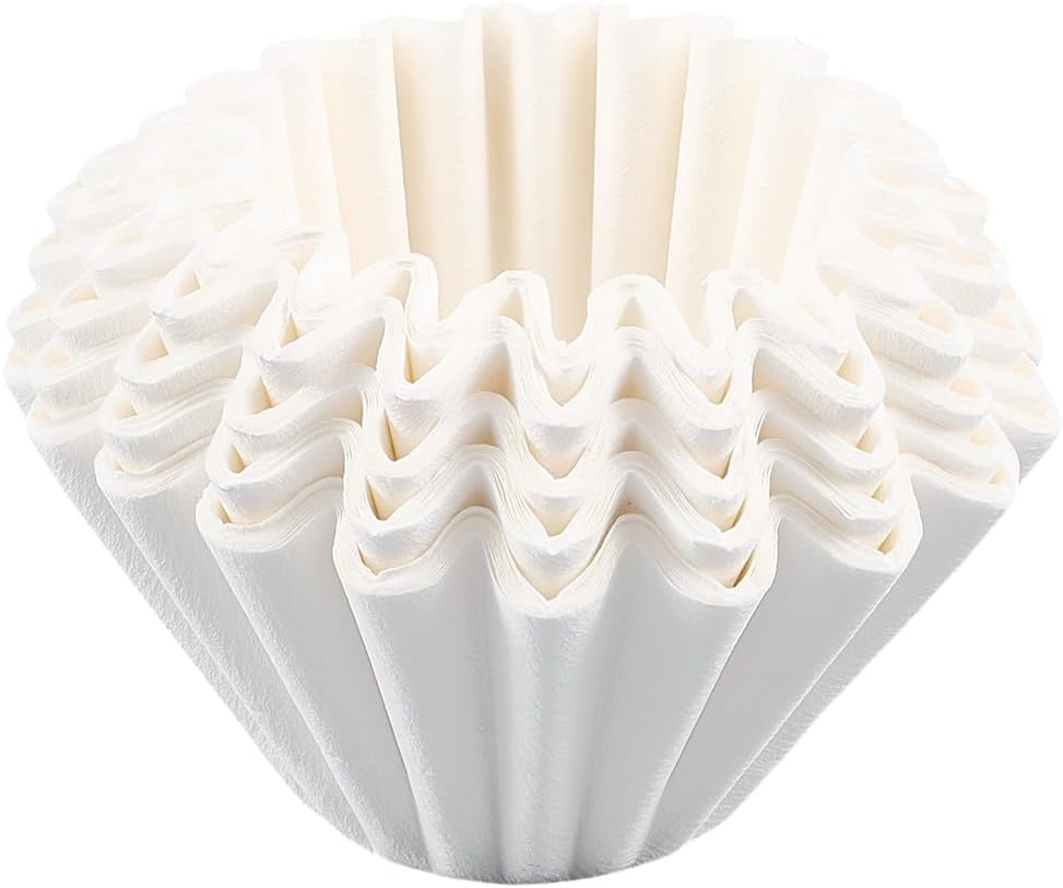 CREATCABIN 100 Pack Basket Coffee Filters Flat Bottom Paper Filter Cup Flowers for Drip Coffee Makers White Espresso Strainers Paper Brew Basket for 1-4 Cups Home Office Use 4.5 X 1.77 Inch image number 5
