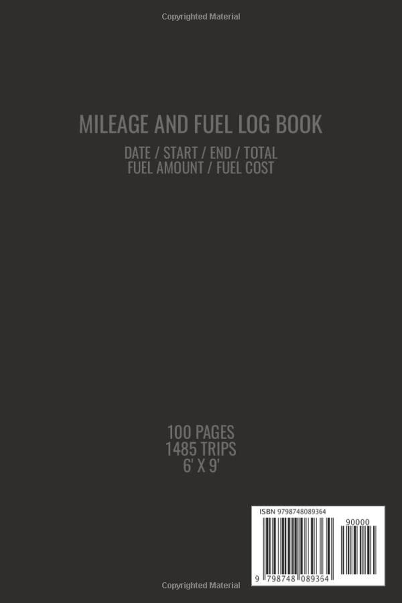 Mileage and Fuel Log Book: Basic Logbook for Recording Vehicle Mileage and Fuel Expenses image number 1