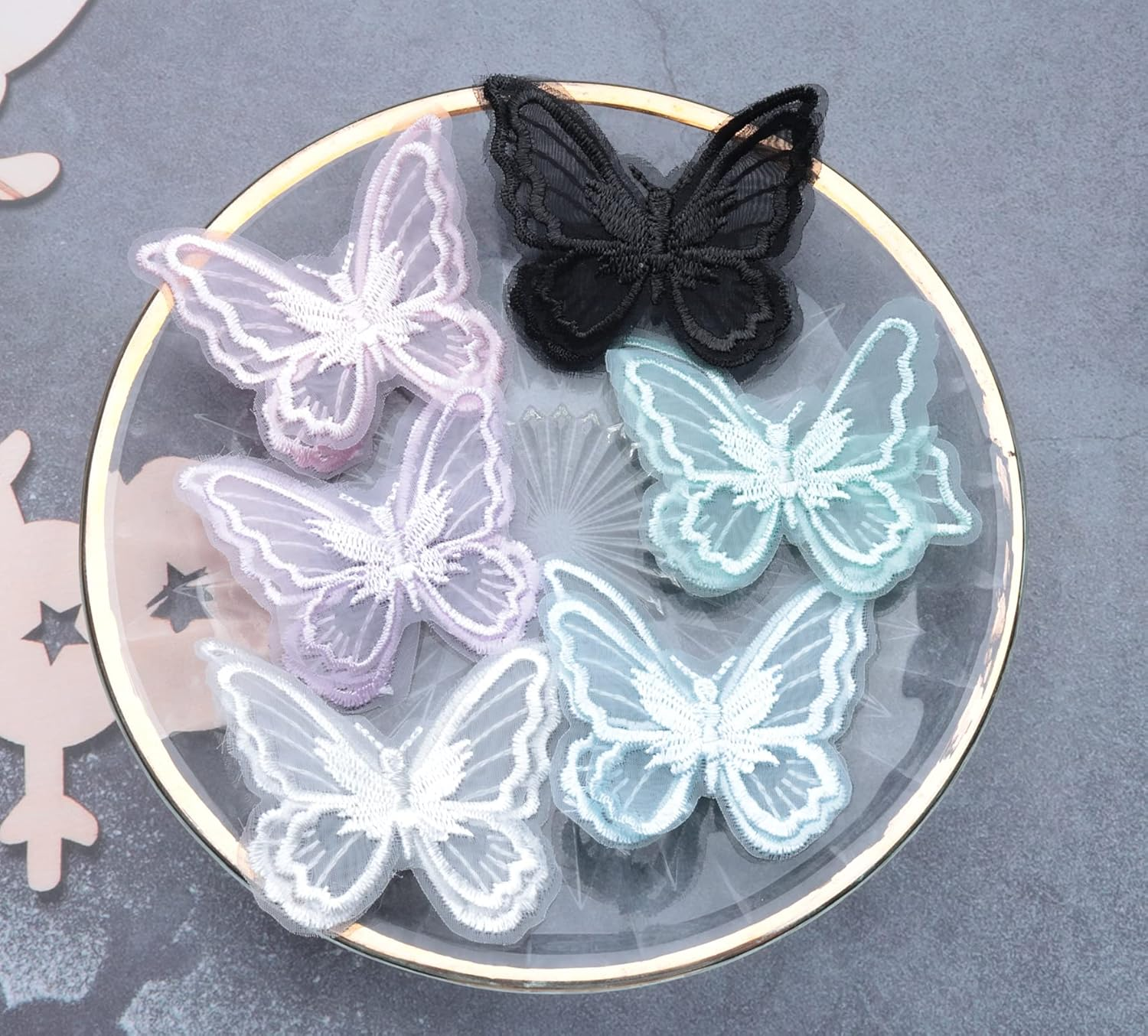 Sowaka 6 Pcs Lace Butterfly Hair Clips Soft Embroidery Flower Hair Decorative Hair Bow Pins for Women Girls Wedding Hair Accessories Halloween Christmas Party D&eacute;cor (Colorful) - Colorful image number 1