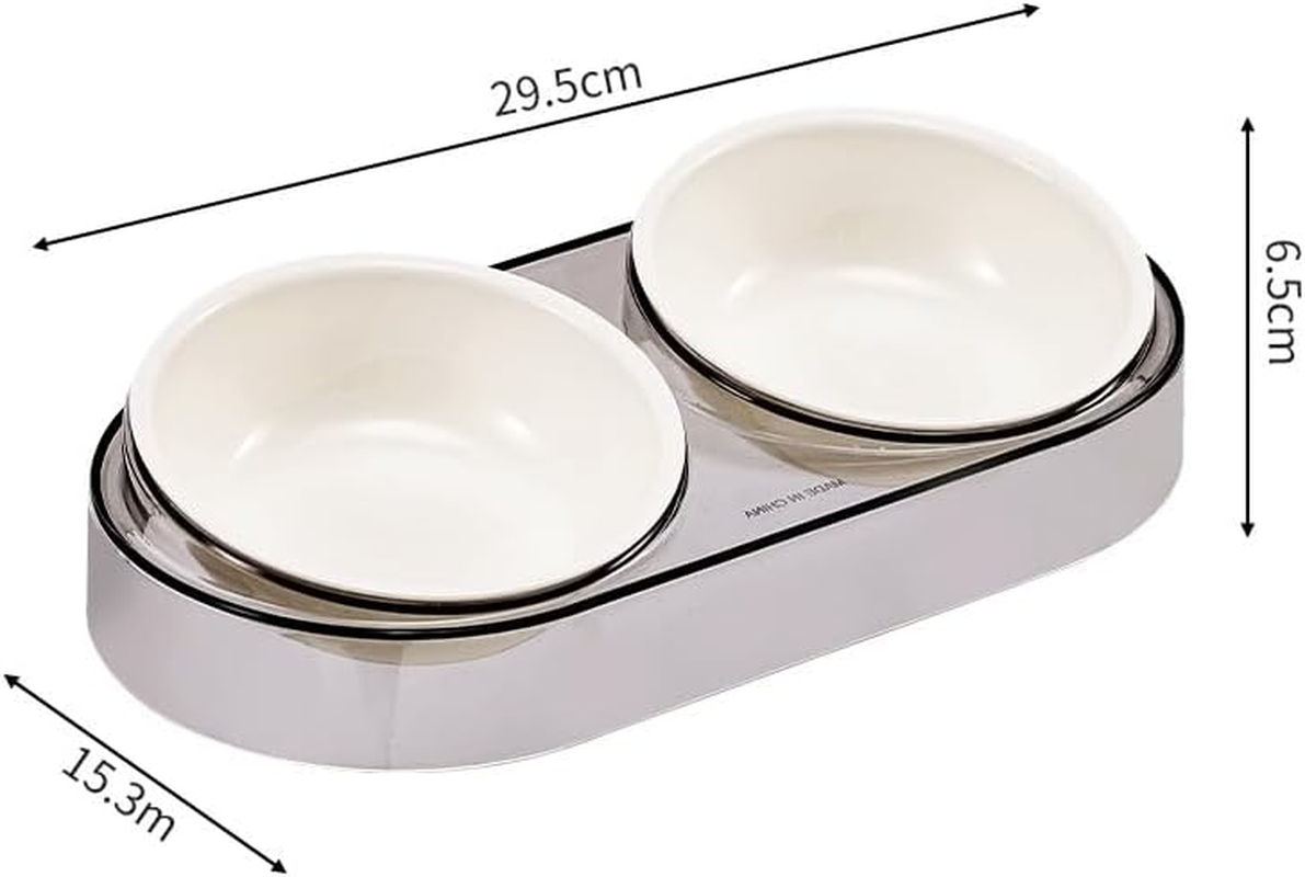 THJOPOKEEL Elevated Dog Cat Bowls, Food Feeder Stand, Double Dog Feeding Bowl Set, Dog Food Bowls for Small Dogs Cats Pets Puppy, Dishwasher Safe - Green image number 3