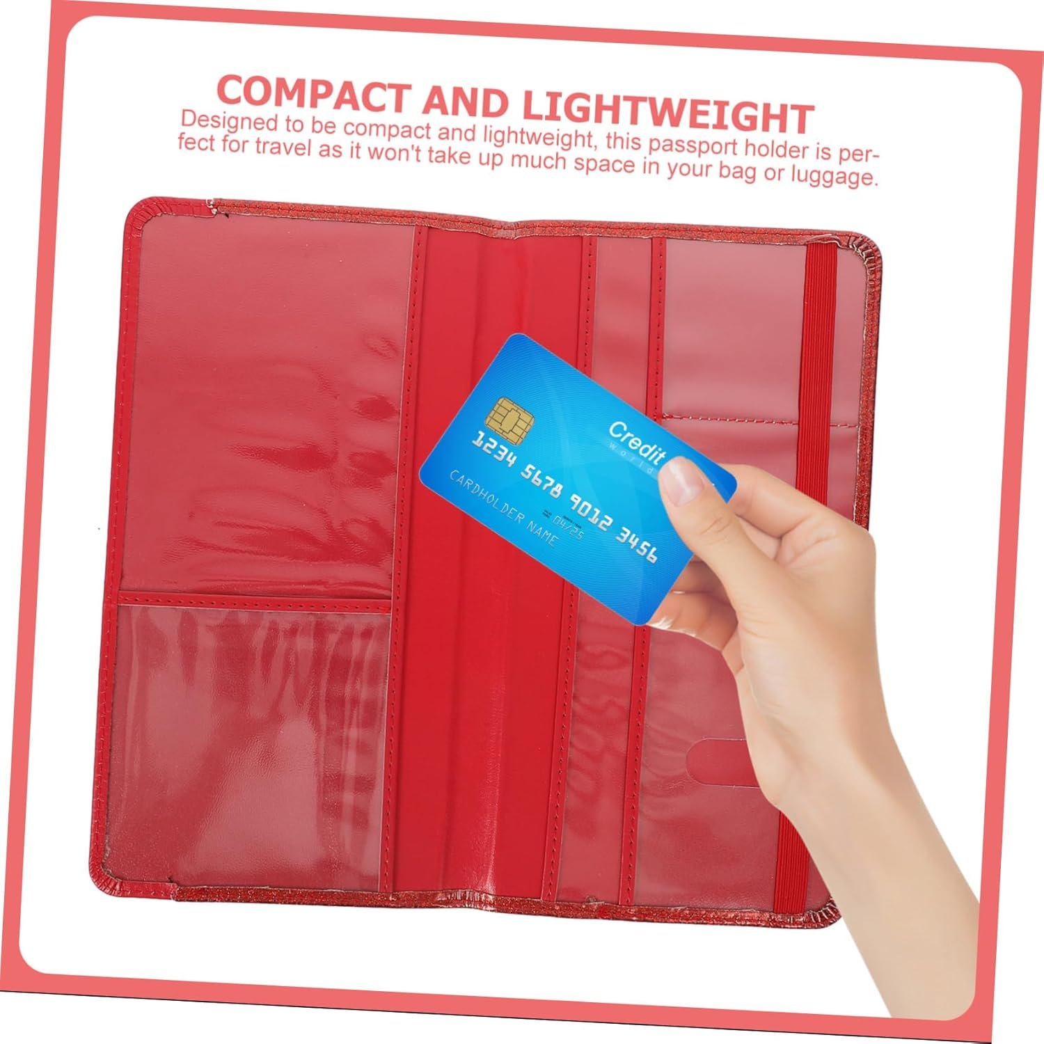 LIFKOME PU Passport Cover Card Holder Multi Functional Travel Document Organizer for Cards Passports Ids Lightweight Durable Easy to Use - Black image number 4