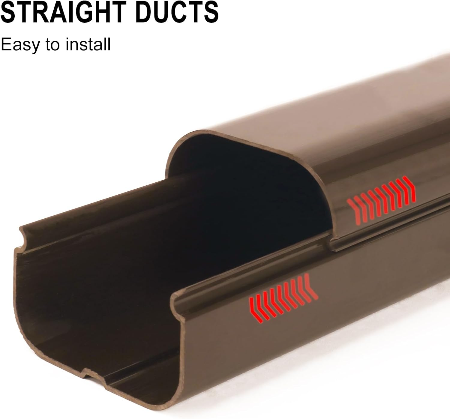 GUEQUITLEX 3" W 16.1 Ft Line Set Cover Kit for Mini Split Air Conditioner Brown Decorative PVC Line Cover Kit for Central Air Conditioner Mini Split AC Cover for outside Heat Pumps Tubing Cover image number 3