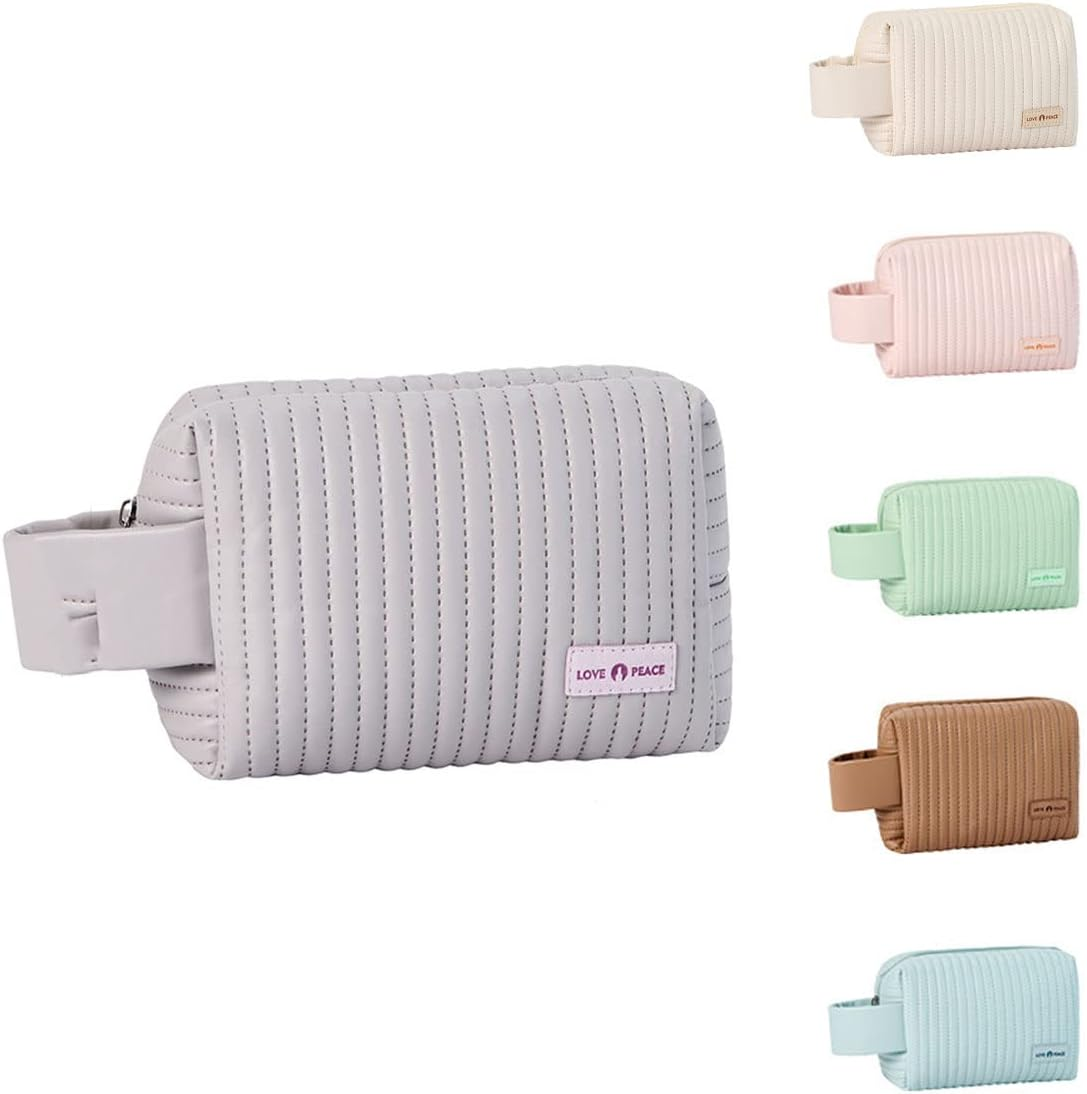 PU Cake Style Makeup Bag Large Capacity Travel Cosmetic Bag for Women Everything Cosmetic Bag Large Opening with Handle (Matcha Green) image number 6