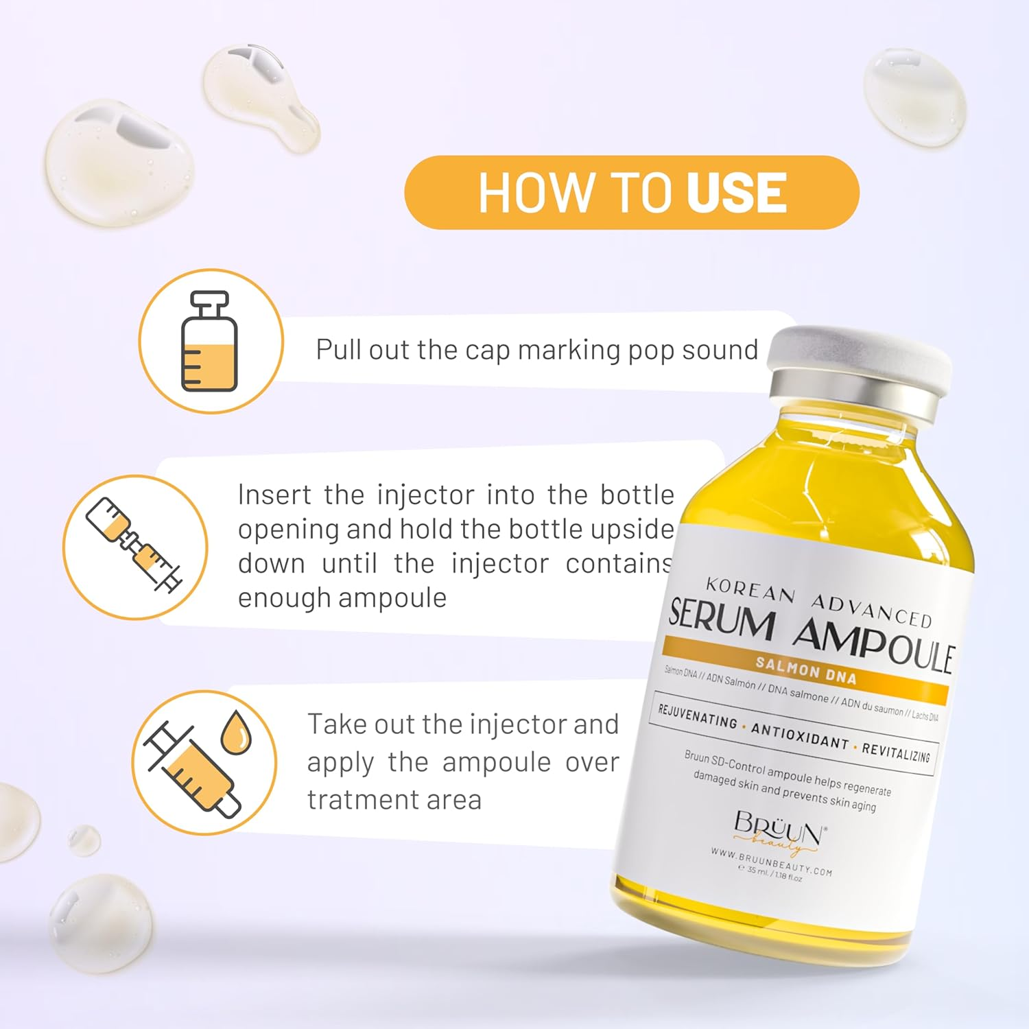 BR&Uuml;UN SD - Control Salmon DNA Ampoule - Micro Needling Korean Serum Booster for Face and Body to Use with and without Derma Pen Microneedling Skin Care Serum 1.18 Fl.Oz image number 5