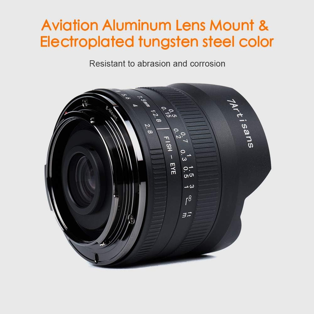 7Artisans 7.5Mm F2.8 II V2.0 APS-C Format Fisheye Lens with 190&deg; Angle of View, Compatible with Sony E-Mount Cameras NEX-5N NEX-7 NEX-3N NEX-5T A3000 A5000 A6000 A3500 A5100 A6300 A6500 image number 4