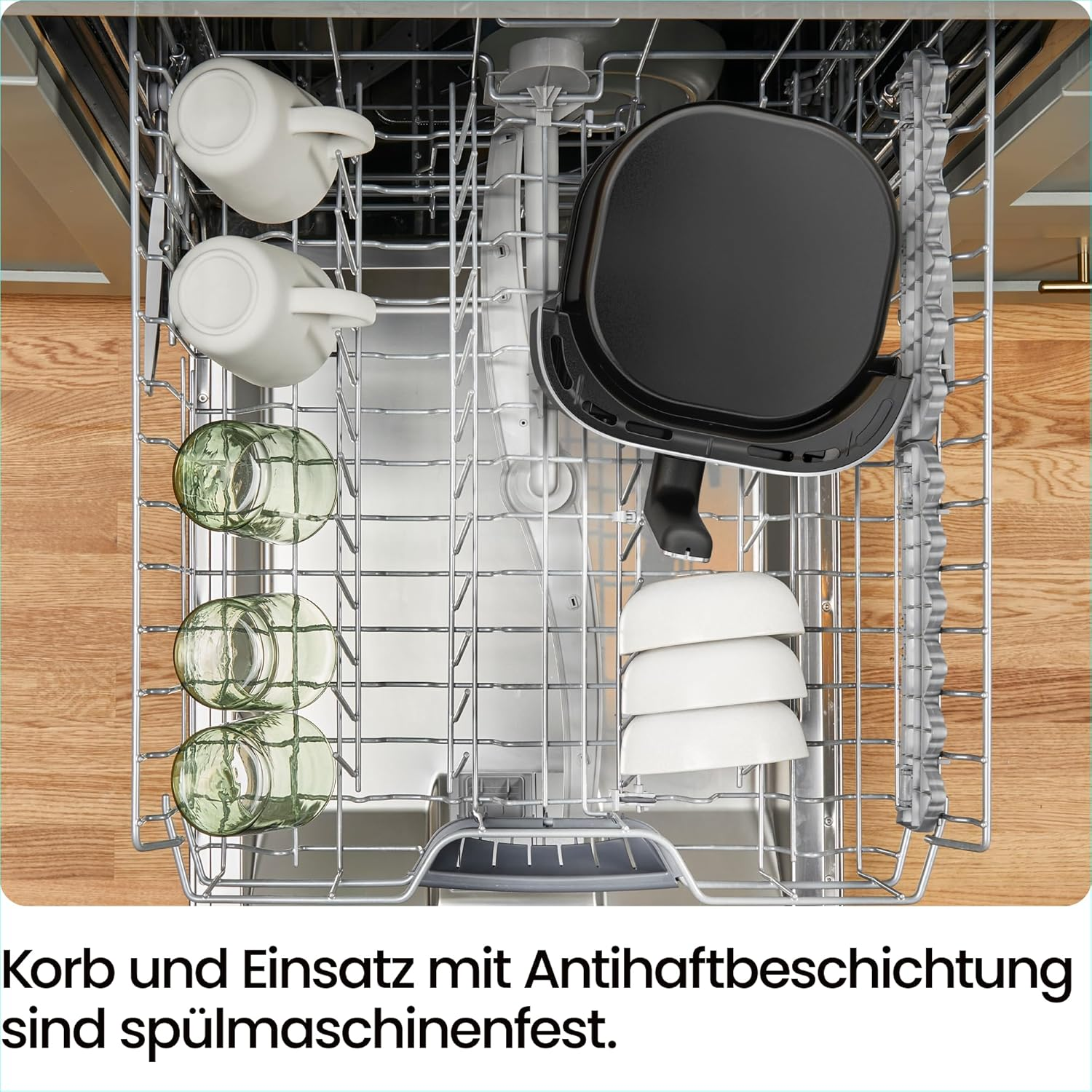 Chefman 2 Litre Mini Air Fryer, Space-Saving Air Fryer, Non-Stick Coating and Dishwasher Safe, Quick and Easy Meals, with Digital Timer and Shake Reminder, Grey