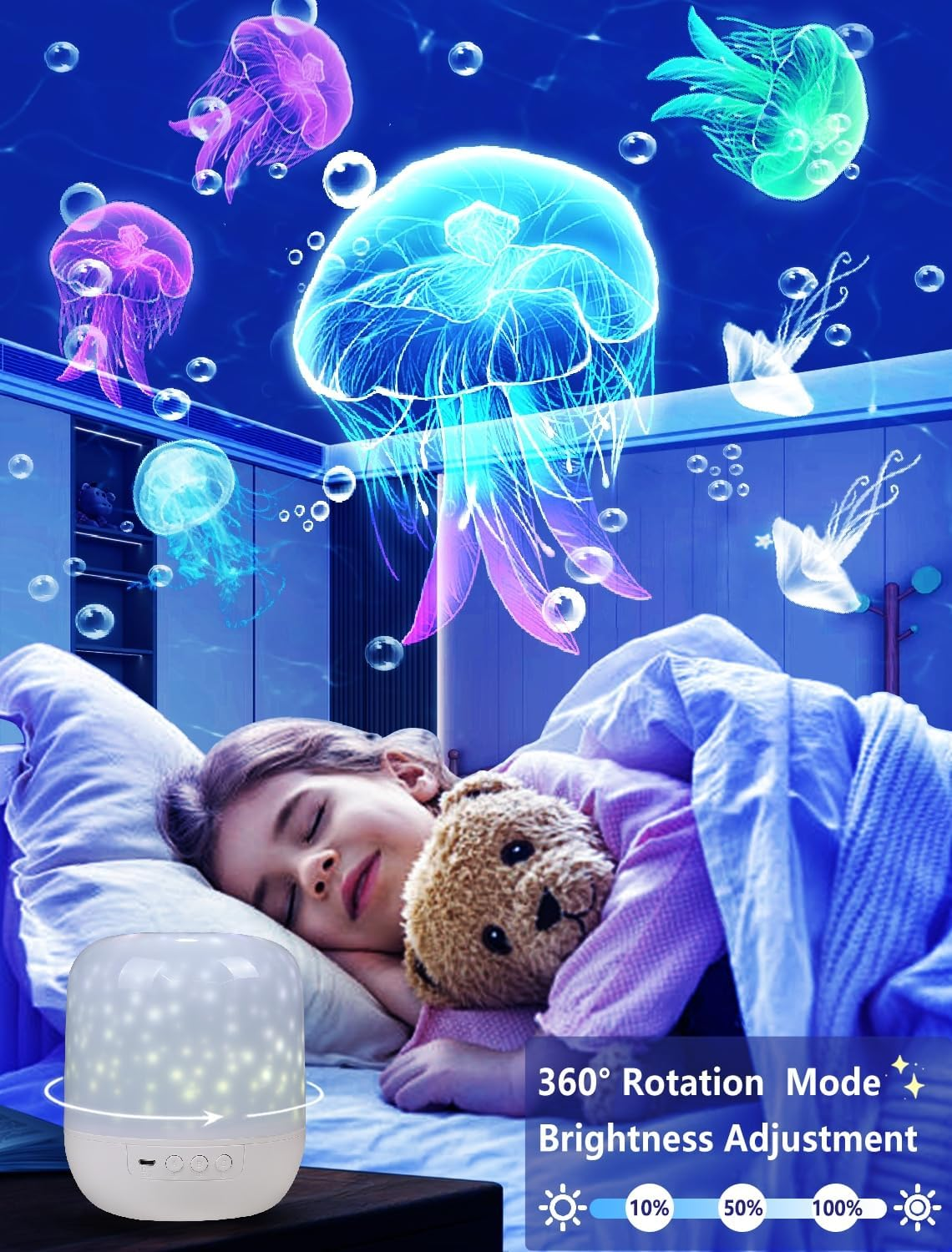 21 Sets of Films, Projector Night Light for Kids Bedroom, Kids Night Light Projector, Ceiling, Star Galaxy Projector with 360&deg; Rotation, Dimmable for Girls, Birthday, Christmas, Nursery, Room Decor image number 4
