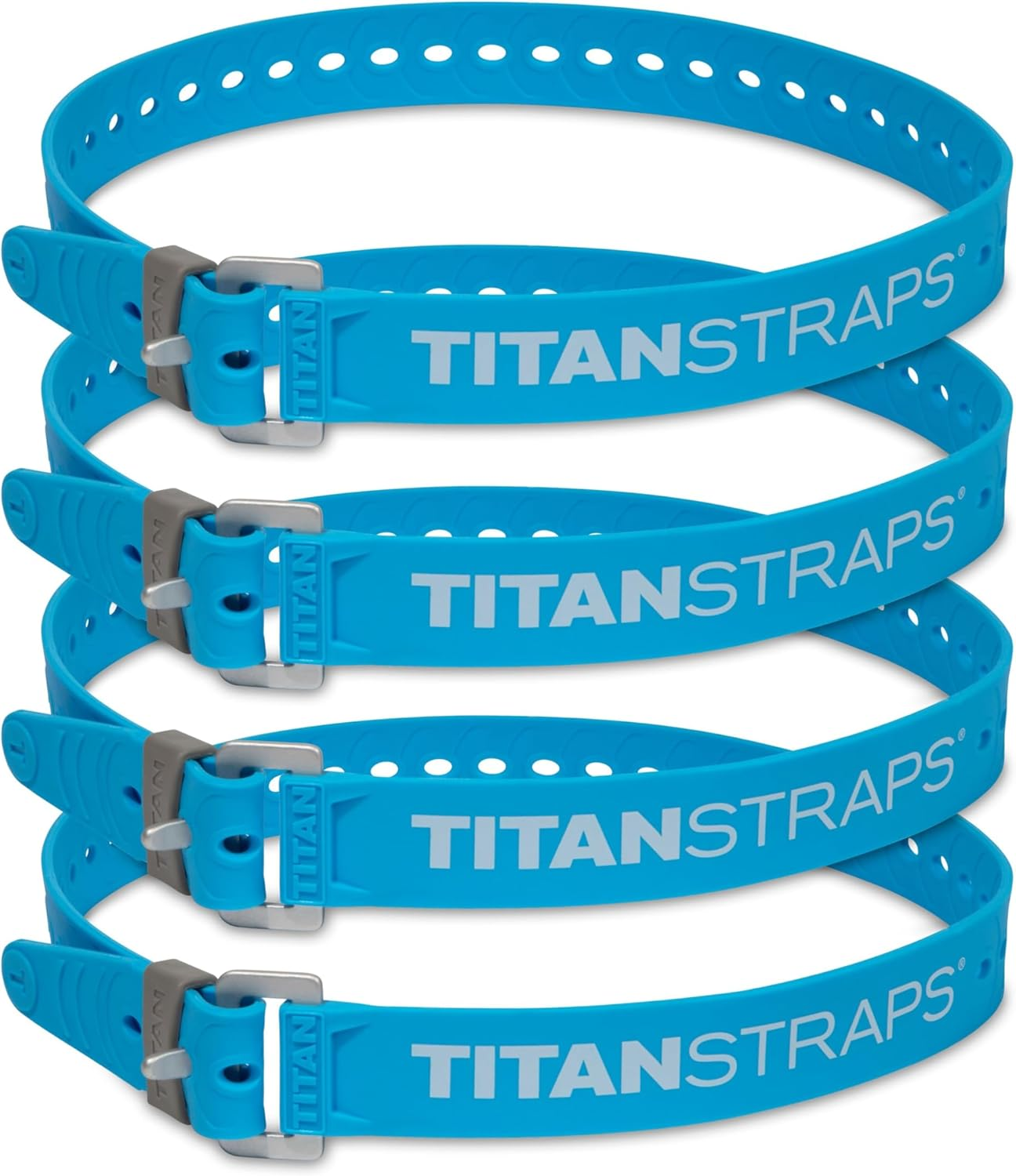 Titan Industrial Straps &ndash; Safety Strap Set to Secure Splits, Cargo Bikes, Garden Hoses, Wood Working Projects &ndash; 70 Lb. Working Load, 30" Length, Fluoro Blue, 4-Pack image number 2