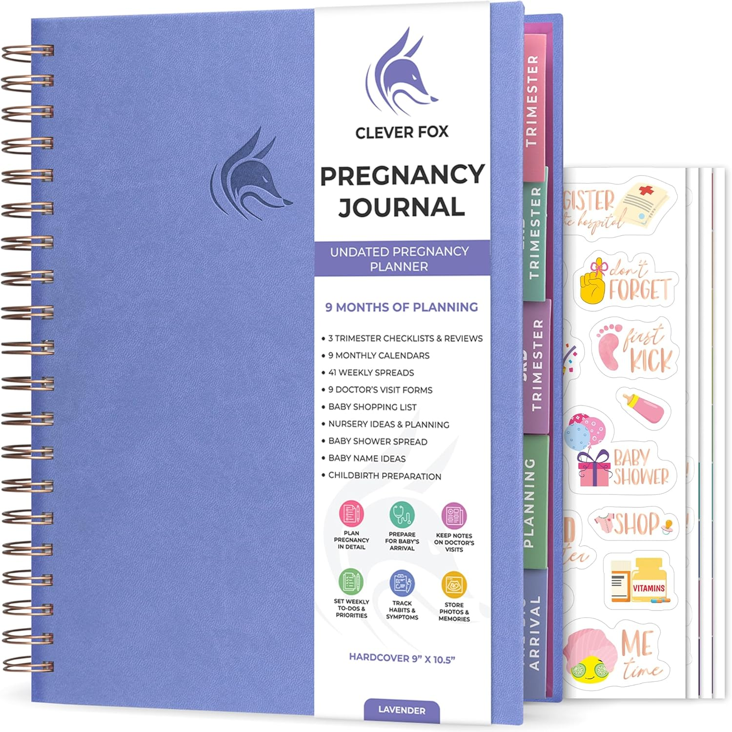 Clever Fox Pregnancy Journal & Memory Book - Pregnancy Planner & Notebook for Expecting Moms &ndash; Baby Keepsake, First Time Moms Gift (Spring Green)