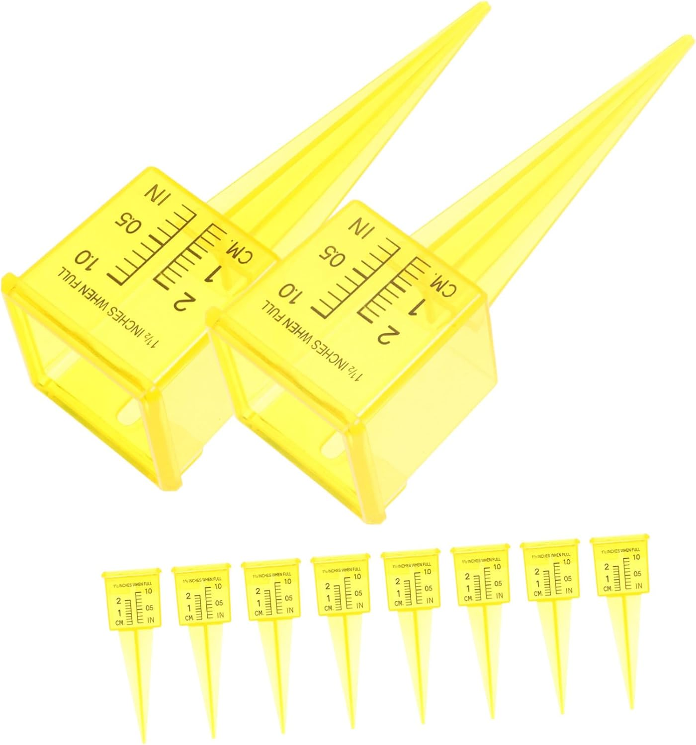 VANZACK 20Pcs Lawn Water Meter Water Gauge for Garden for Lawn Yellow image number 2