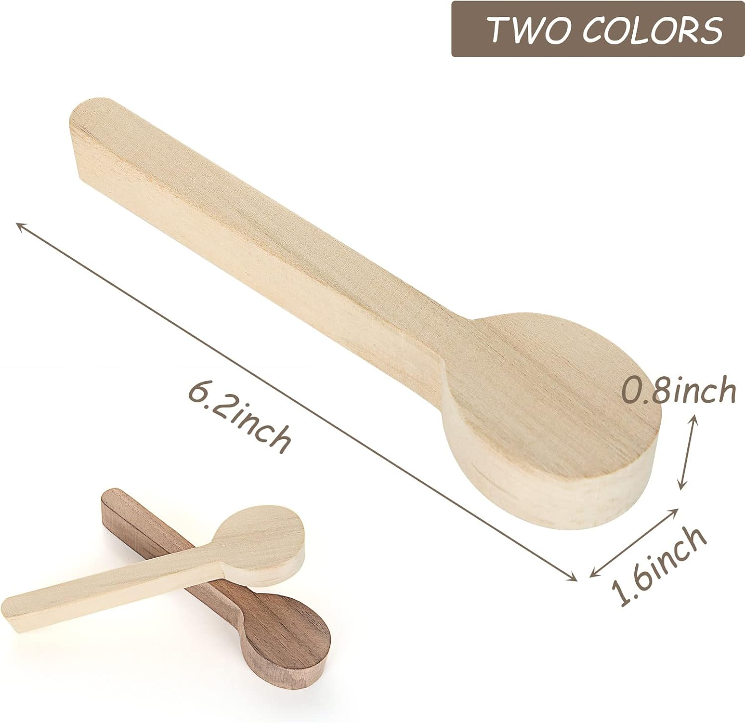 6Pcs Spoon Carving Wood Blanks, Beech and Walnut Unfinished Wooden Craft for Whittling (6.2X1.6 Inch) image number 1