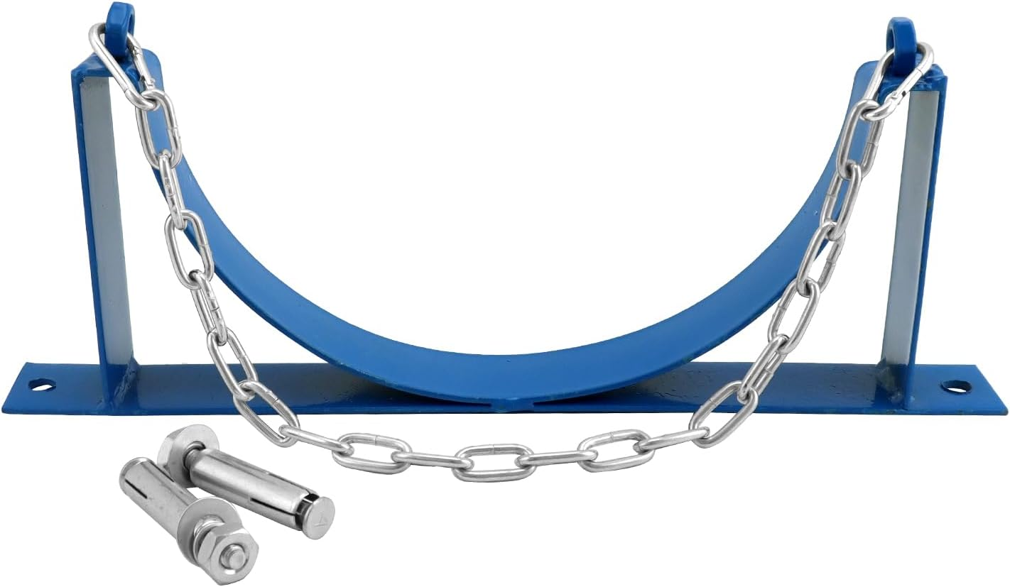 QWORK Steel Wall-Mounted Bracket for Cylinder, 2 Pack Durable Gas Cylinder Bracket with Screws and Safety Chain Supported image number 4