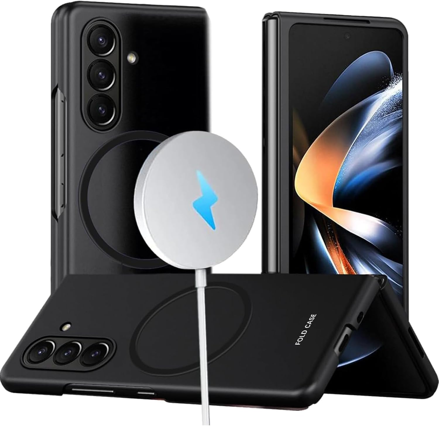 RUNGOS for Samsung Z Fold 6 Case Magsafe (Bare Metal Feel) [Strong Magnetic] [Slim Fit, Ultra Light] [Wireless Charging] Shockproof Magnetic Cover for Samsung Galaxy Z Fold 6 Case 2024