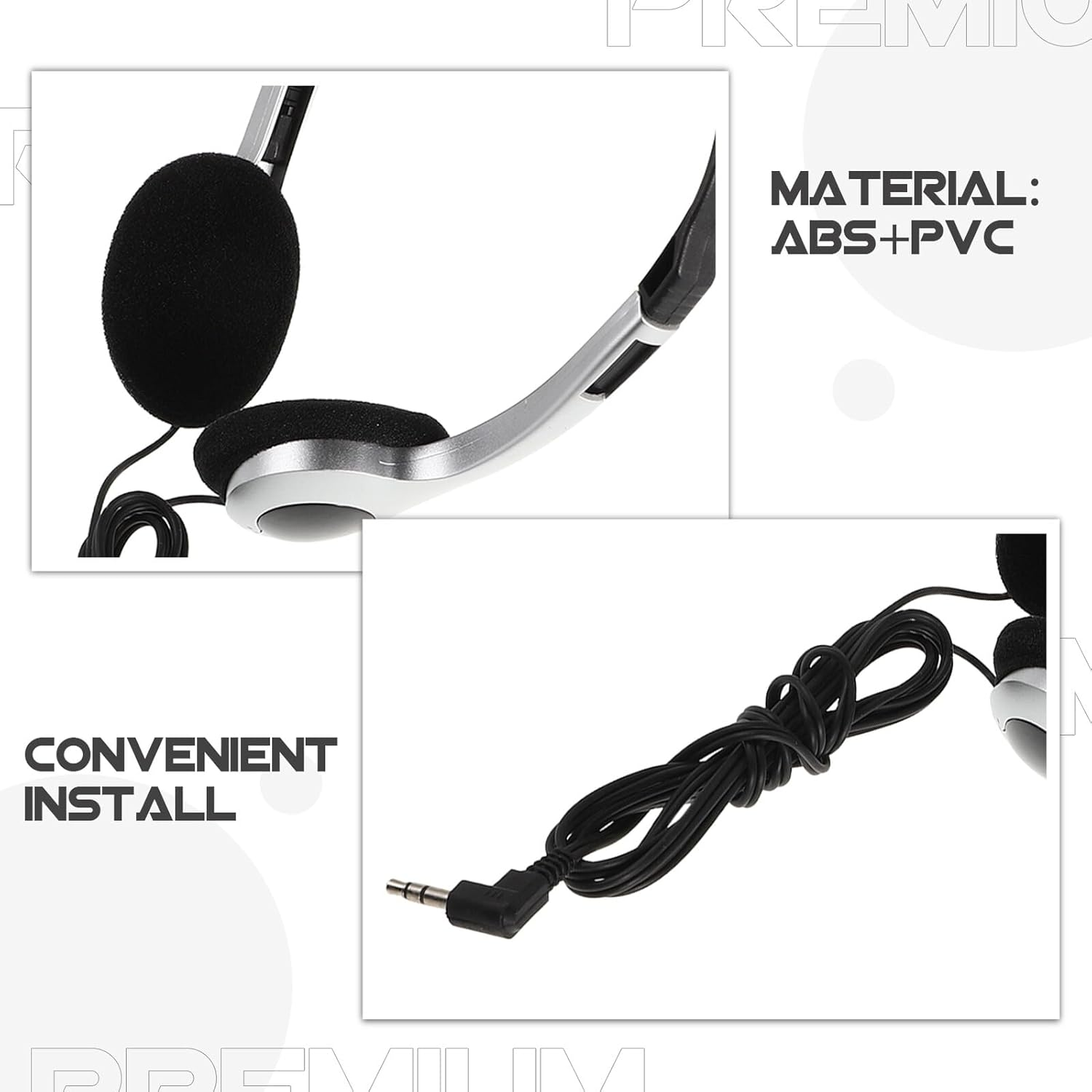 Jojofuny Lightweight Wired Headphones with Retro Silver Spray Finish High Definition Audio Inline Controls for Students Compatible with Computers Cell Phones Tablets Portable Library image number 3