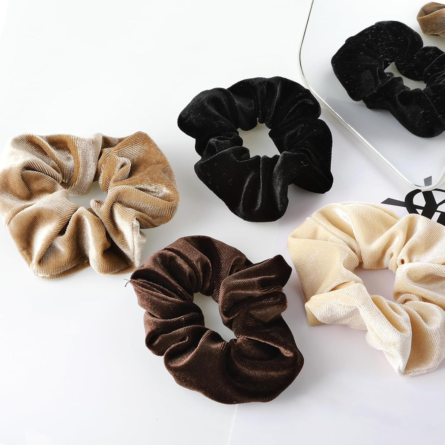 Large Scrunchies for Women 4Pcs Velvet Jumbo Scrunchies for Hair Soft Ponytail Holder Cute Elastic Colors Hair Bands Fashion Bulk Hair Tie for Girls Teens Curly Thick Fine Thin Hairs image number 5
