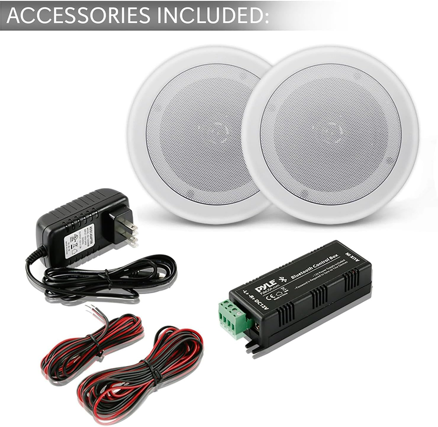 Pyle Pair 6.5&rdquo; Bluetooth Flush Mount In-Wall In-Ceiling 2-Way Universal Home Speaker System Spring Loaded Quick Connections Polypropylene Cone Polymer Tweeter Stereo Sound 200 Watts (PDICBT652RD) image number 5