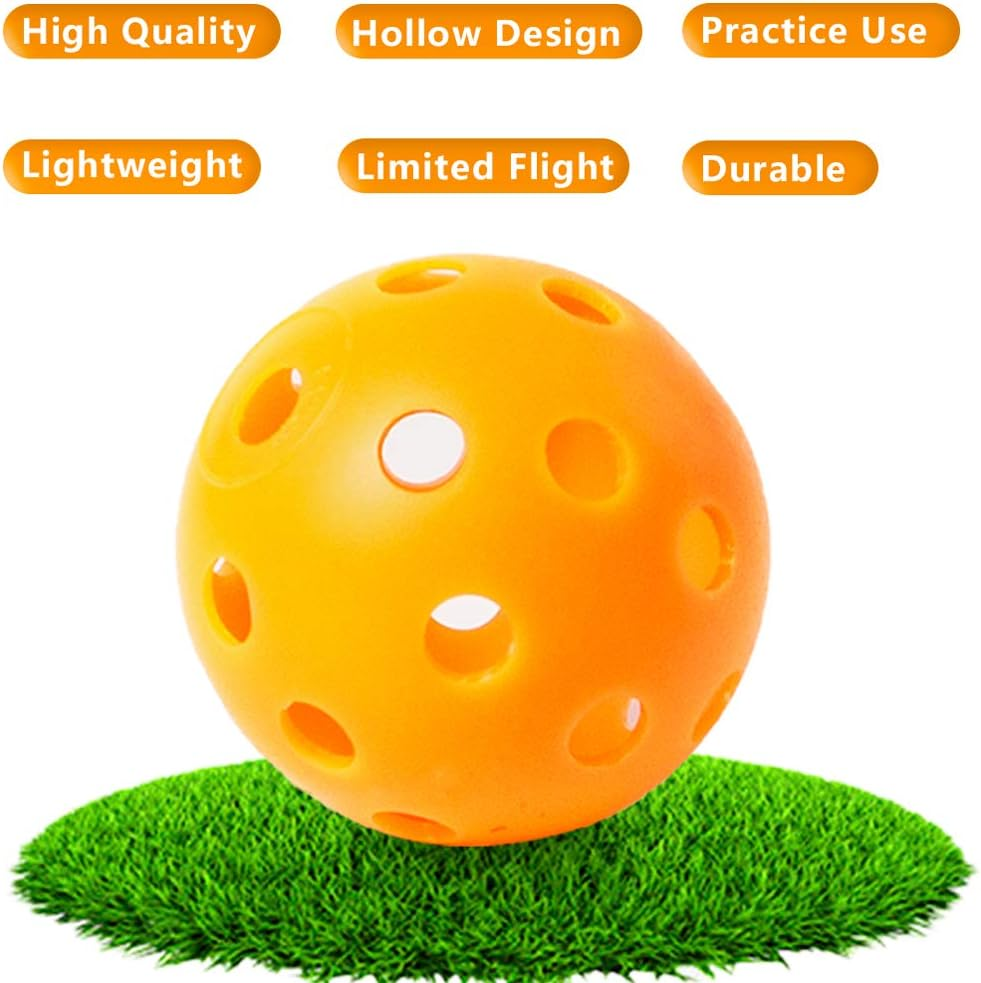 THIODOON Practice Golf Balls Limited Flight Golf Balls 40Mm Hollow Plastic Golf Training Balls Colored Airflow Golf Balls for Swing Practice Driving Range Home Use Indoor 12 Pack - Mixed Color,12 Pcs image number 3