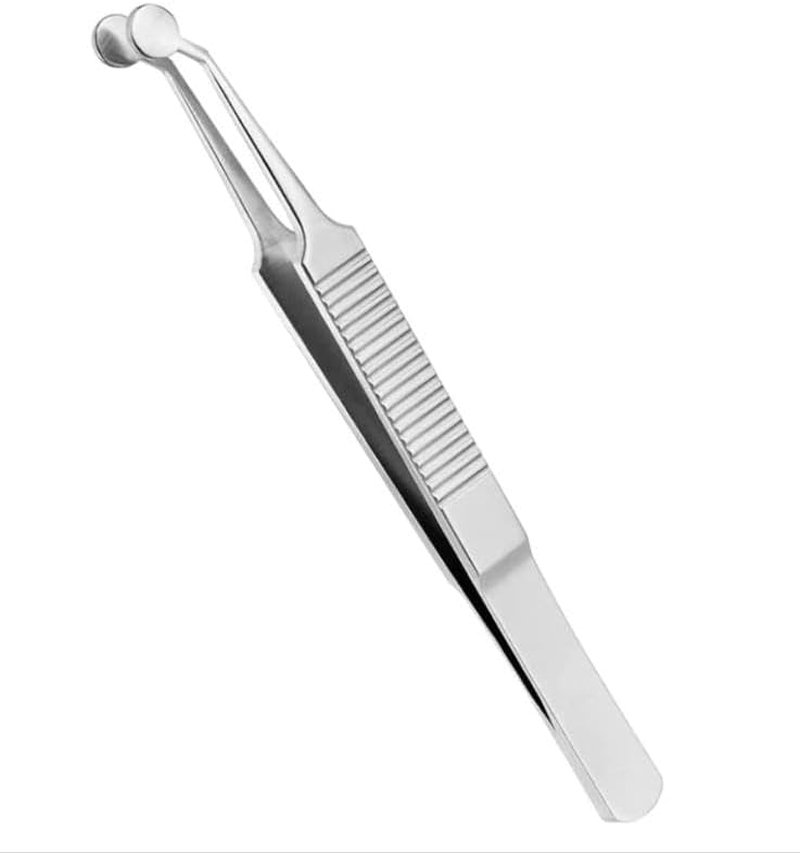 Round Head Eyelid Tarsal Gland Tweezer, 1Pc Stainless Steel Meibomian Gland Expressor, Meibomian Gland Forceps Eyelid Gland Care Tweezer for for Dry Eye