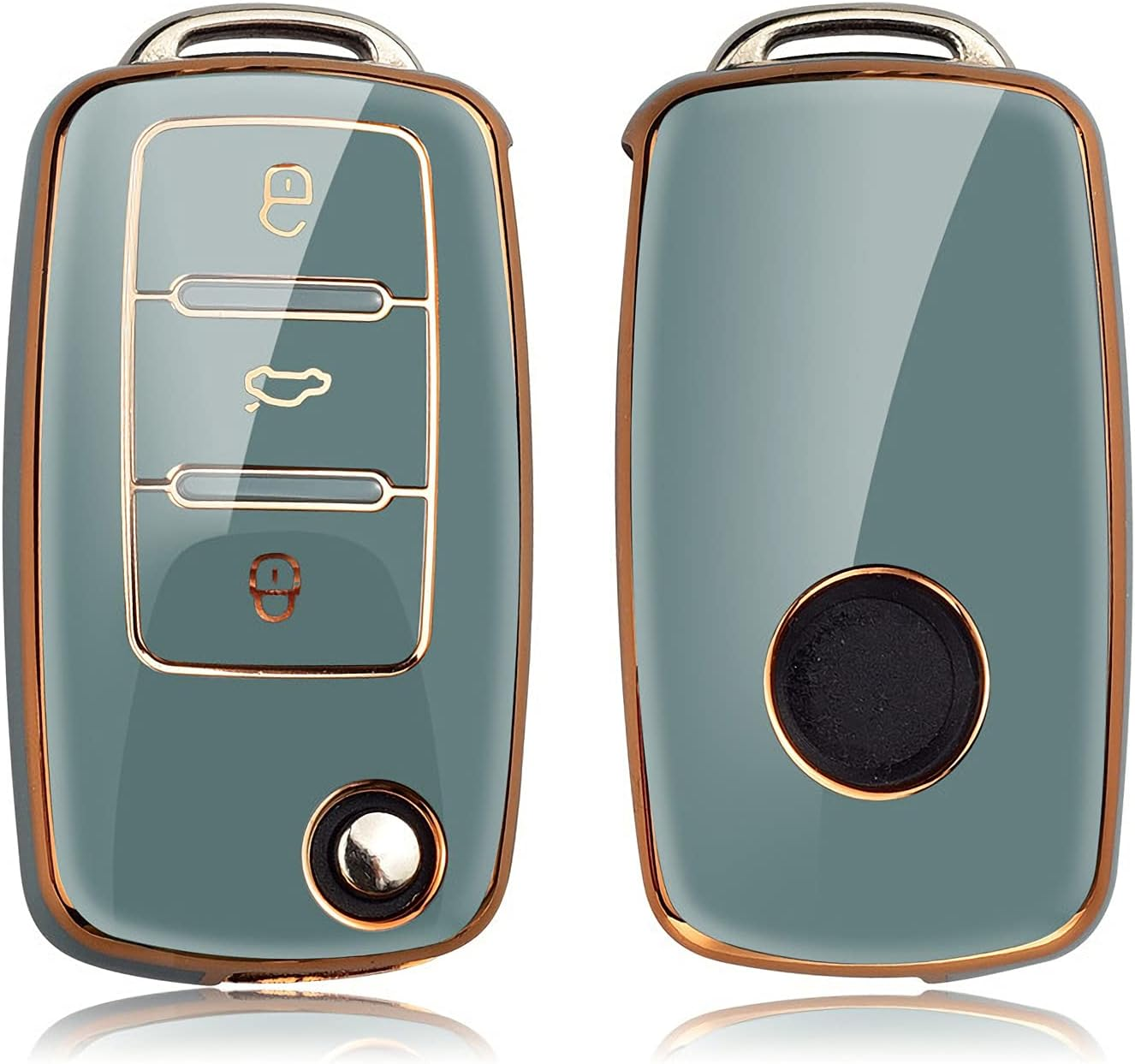 Cacacar for VW Key Fob Cover, Premium Soft TPU Full Protection Key Fob Case for VW Jetta Golf Polo MK6 Passat Tiguan Beetle