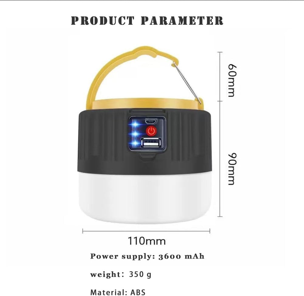 DUUKOA Solar LED Camping Light Rechargeable Camping Lantern Tent Light Emergency 3 Light Modes, Waterproof image number 1