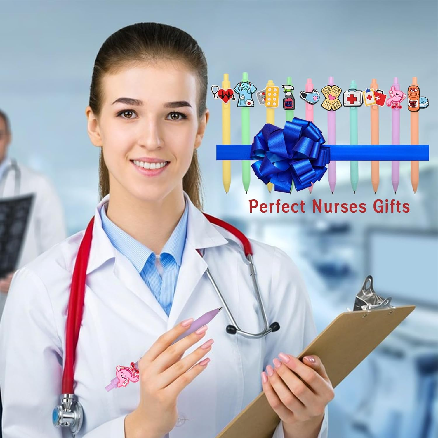 10 PCS Cute Nurse Pen, Novelty Nursing Ballpoint Pens, Funny Pens for Nurses Nursing Student Gifts, Fancy Nurse Appreciation Gifts Office Adults Workers Essentials image number 3
